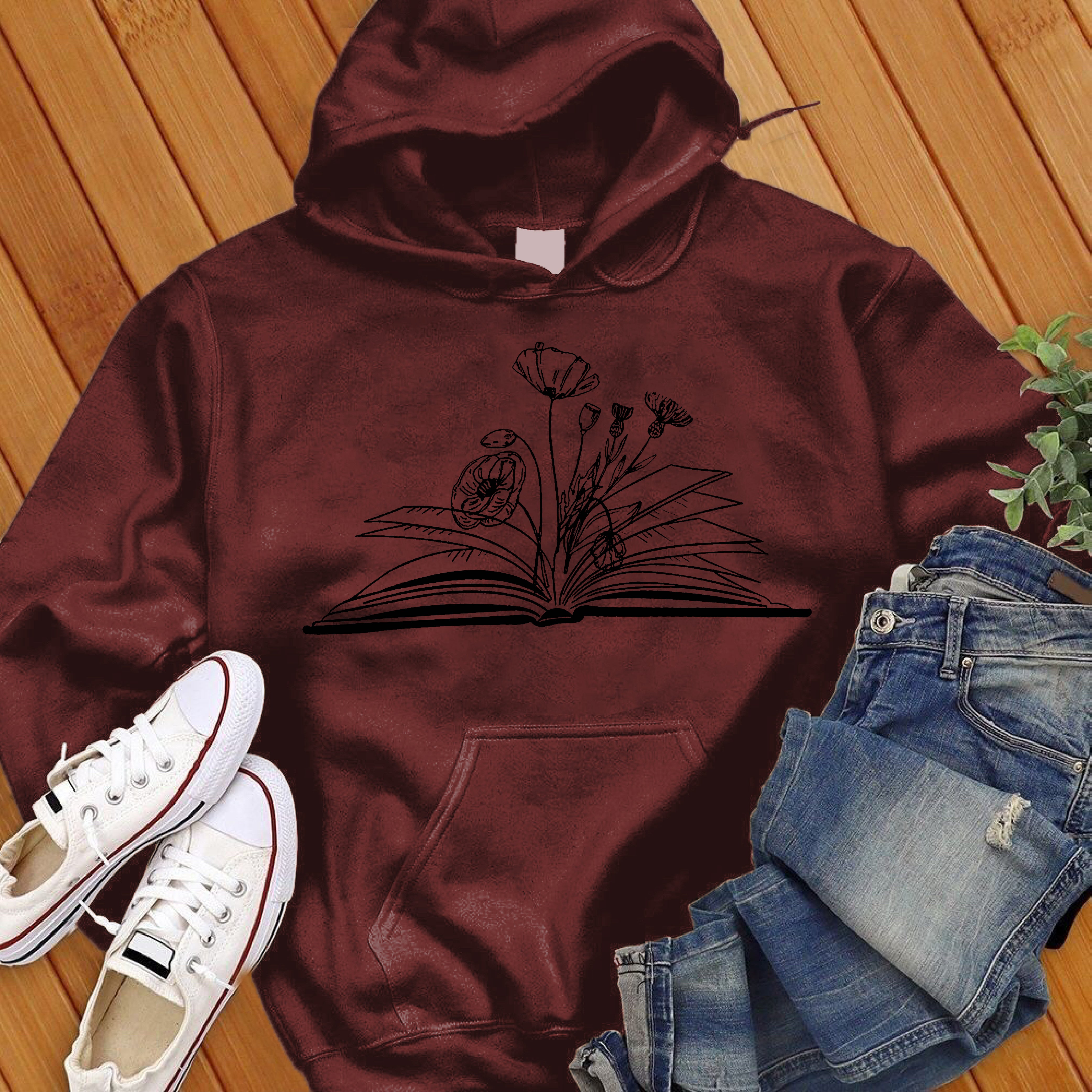 Flower Books Reader Hoodie