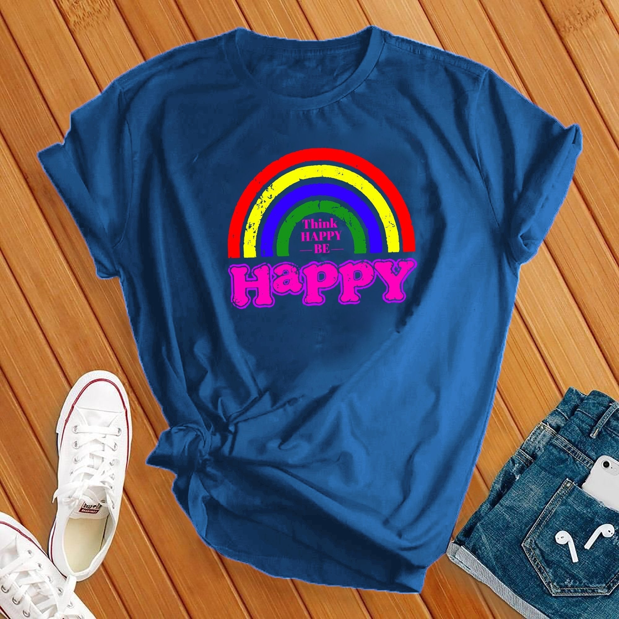 Be Happy Rainbow Tee - Love Tees