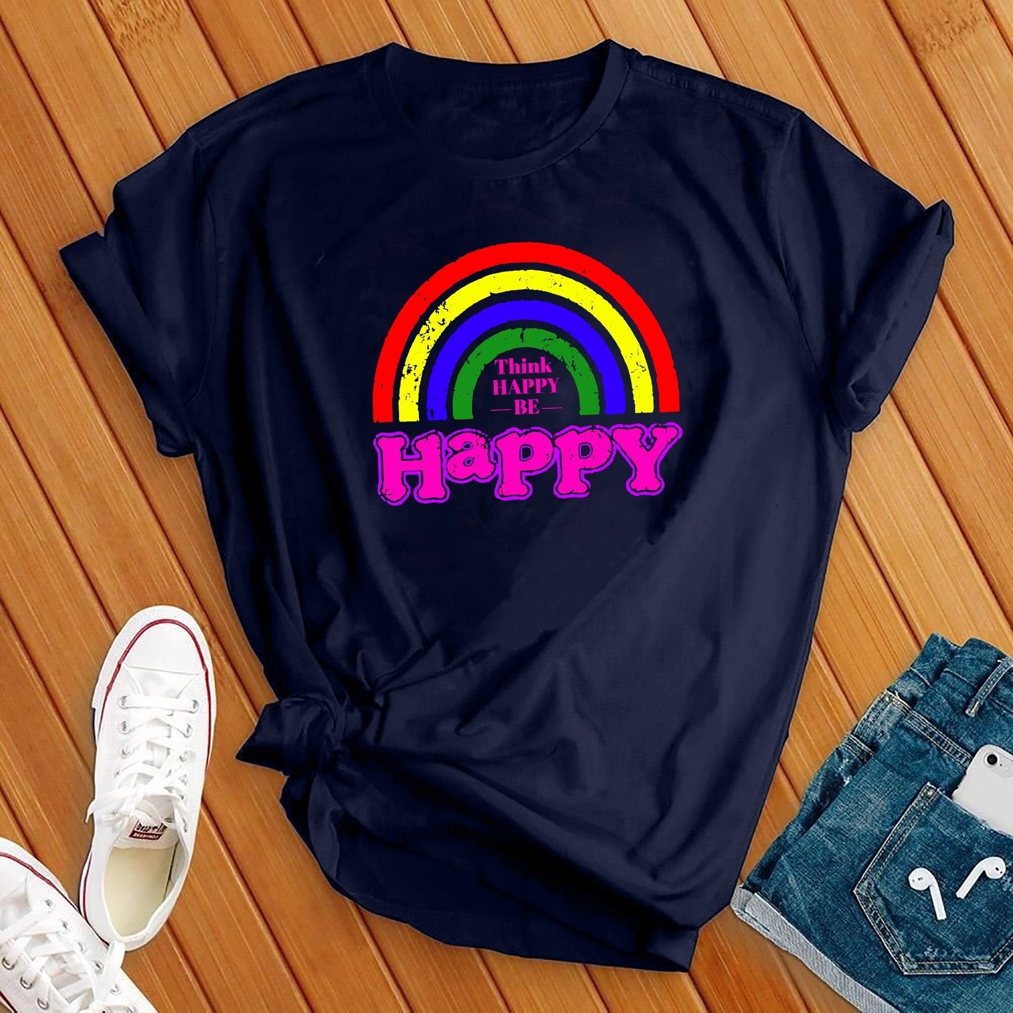 Be Happy Rainbow Tee - Love Tees