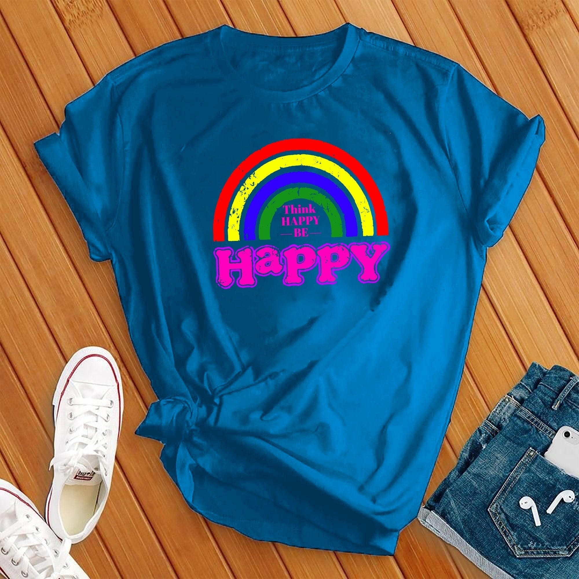 Be Happy Rainbow Tee - Love Tees