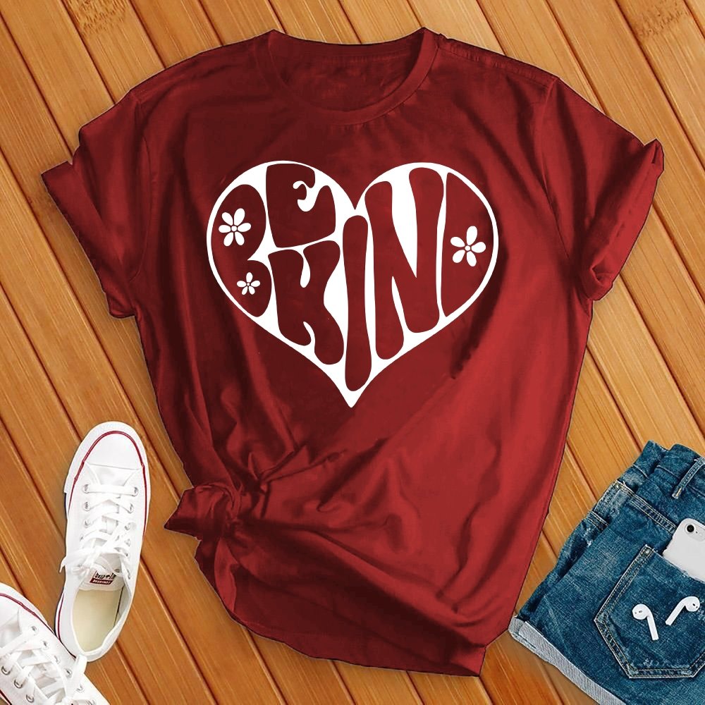 Be Kind White Heart Tee - Love Tees