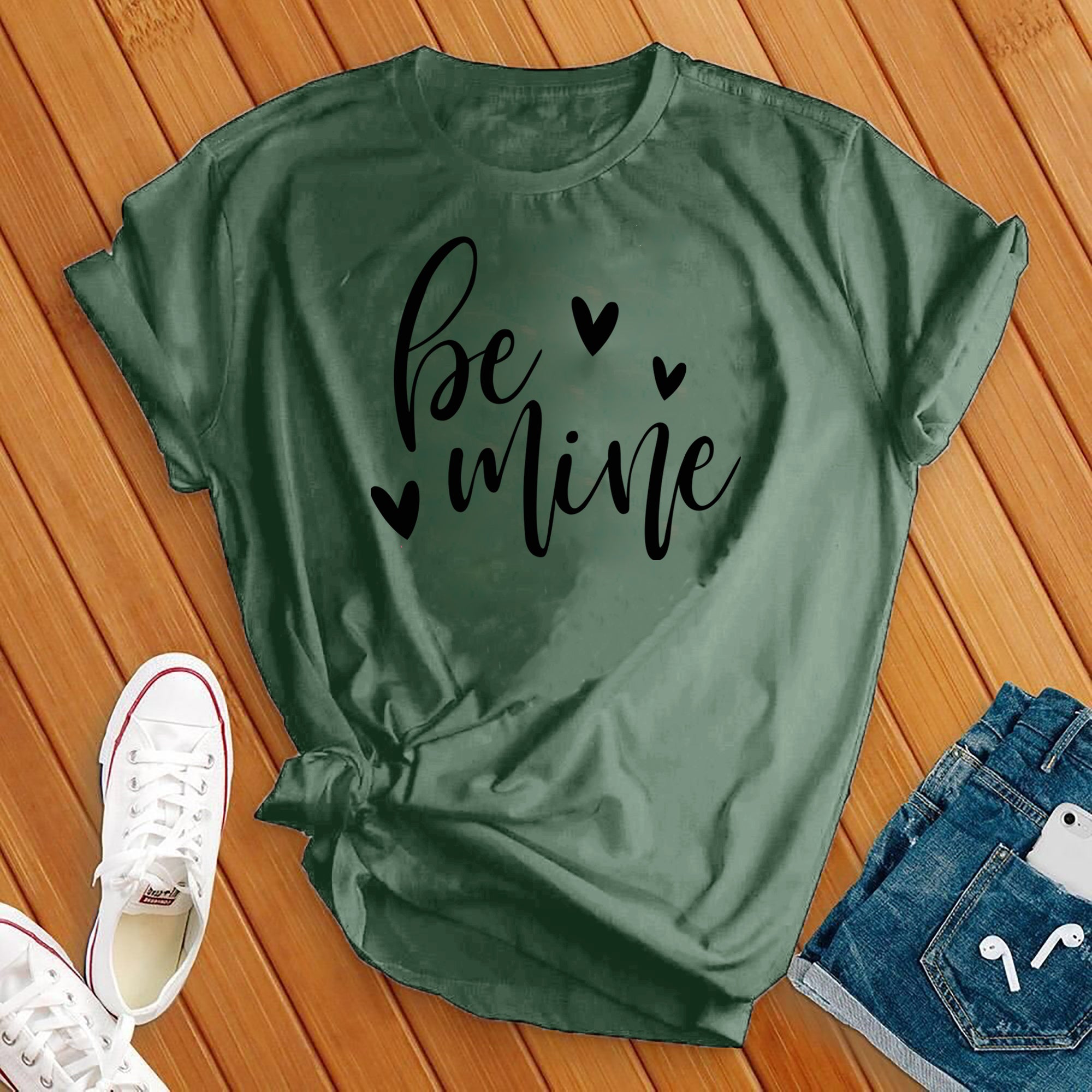 Be Mine Black Tee - Love Tees