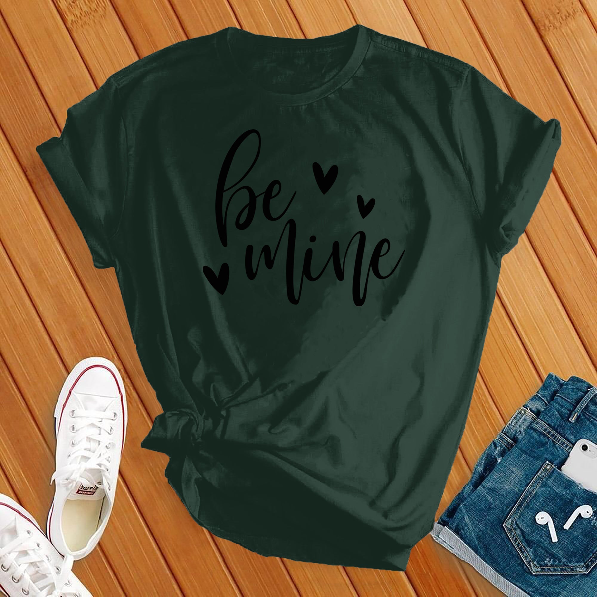 Be Mine Black Tee - Love Tees