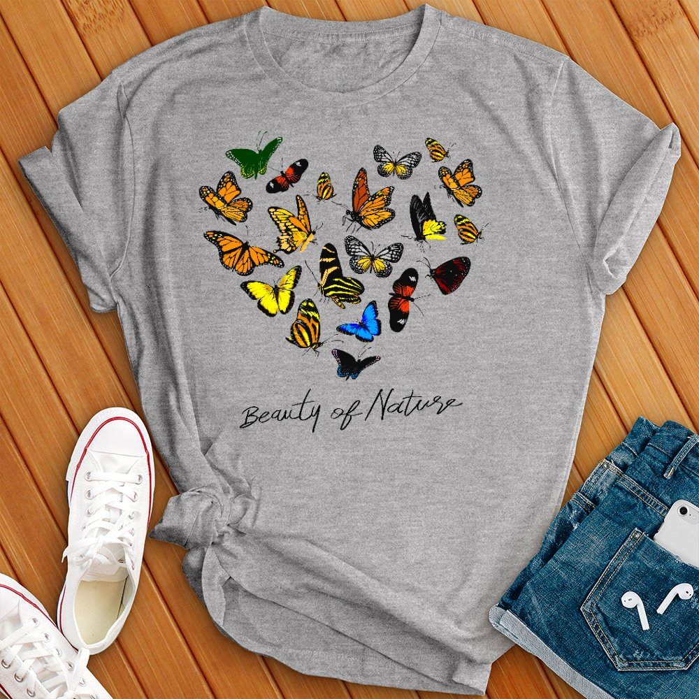 Beauty of Nature Butterfly Heart Tee - Love Tees