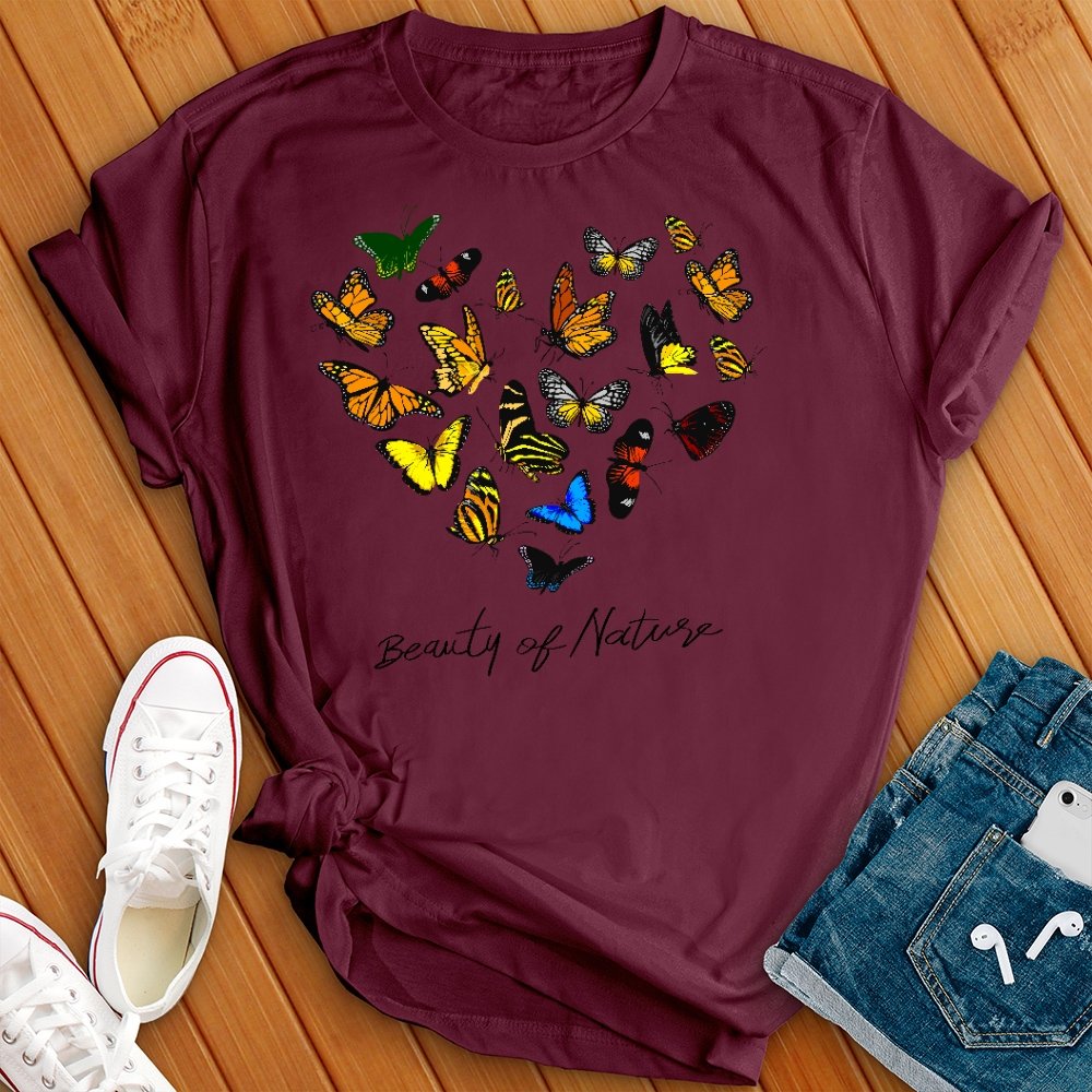 Beauty of Nature Butterfly Heart Tee - Love Tees