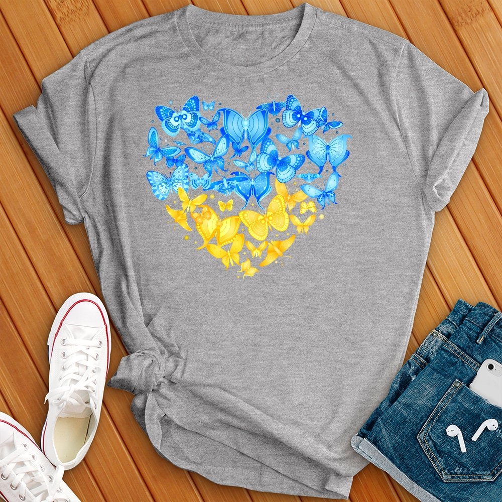 Blue Yellow Butterflies Tee - Love Tees