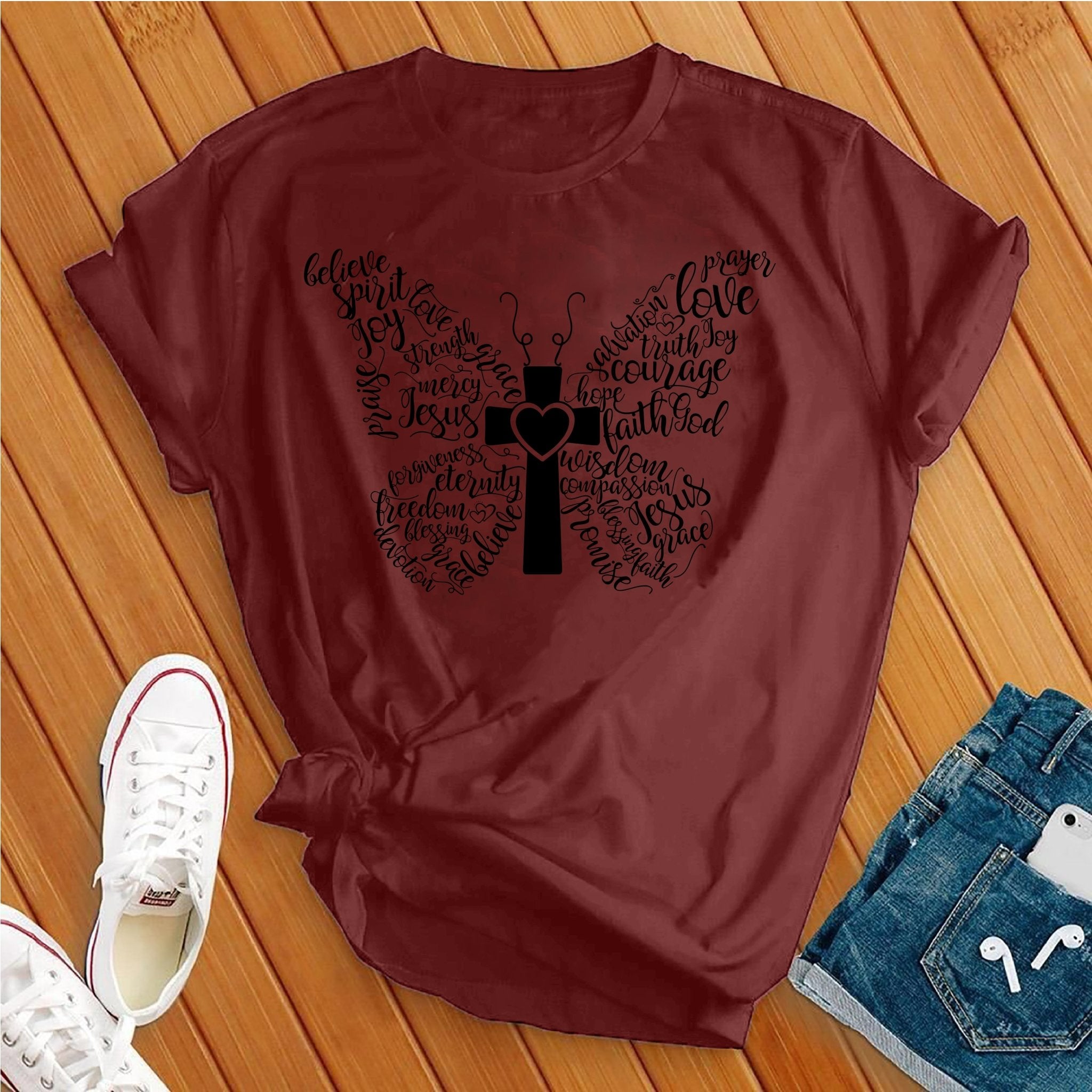 Butterfly Cross Faith Tee - Love Tees