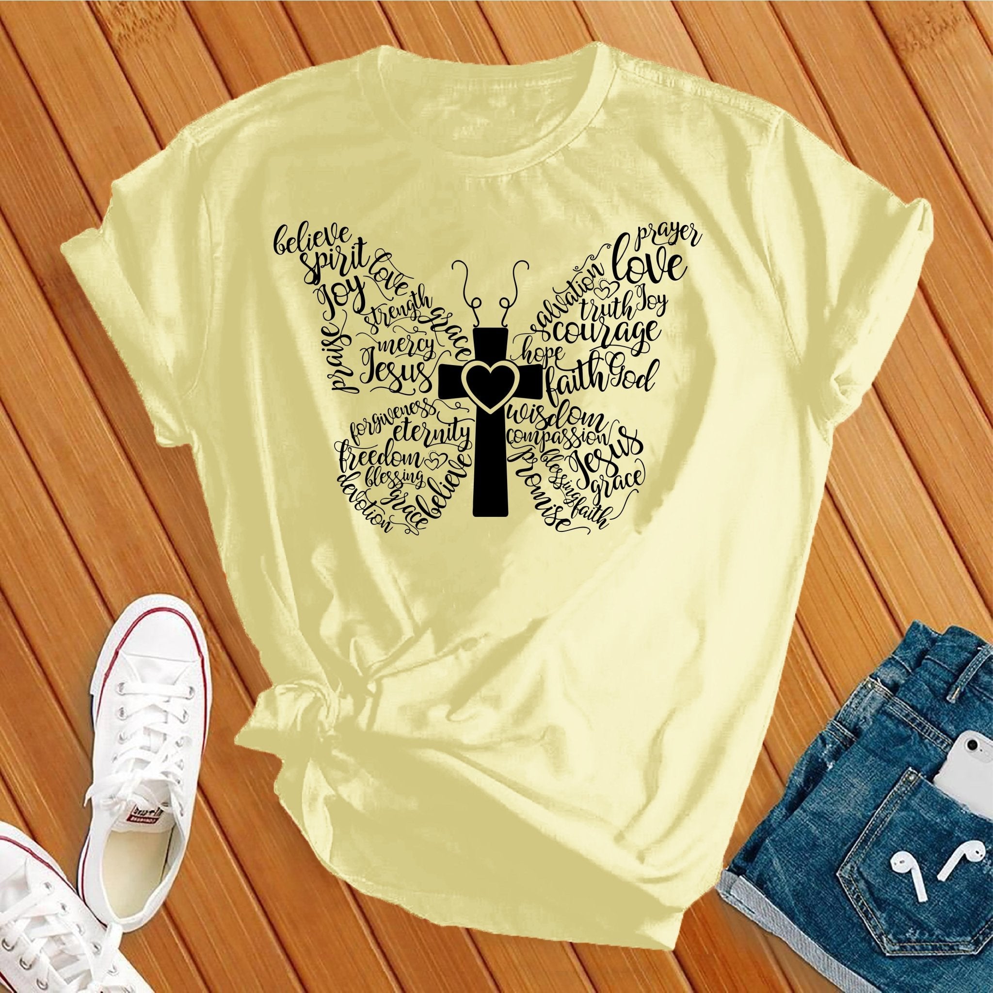 Butterfly Cross Faith Tee - Love Tees