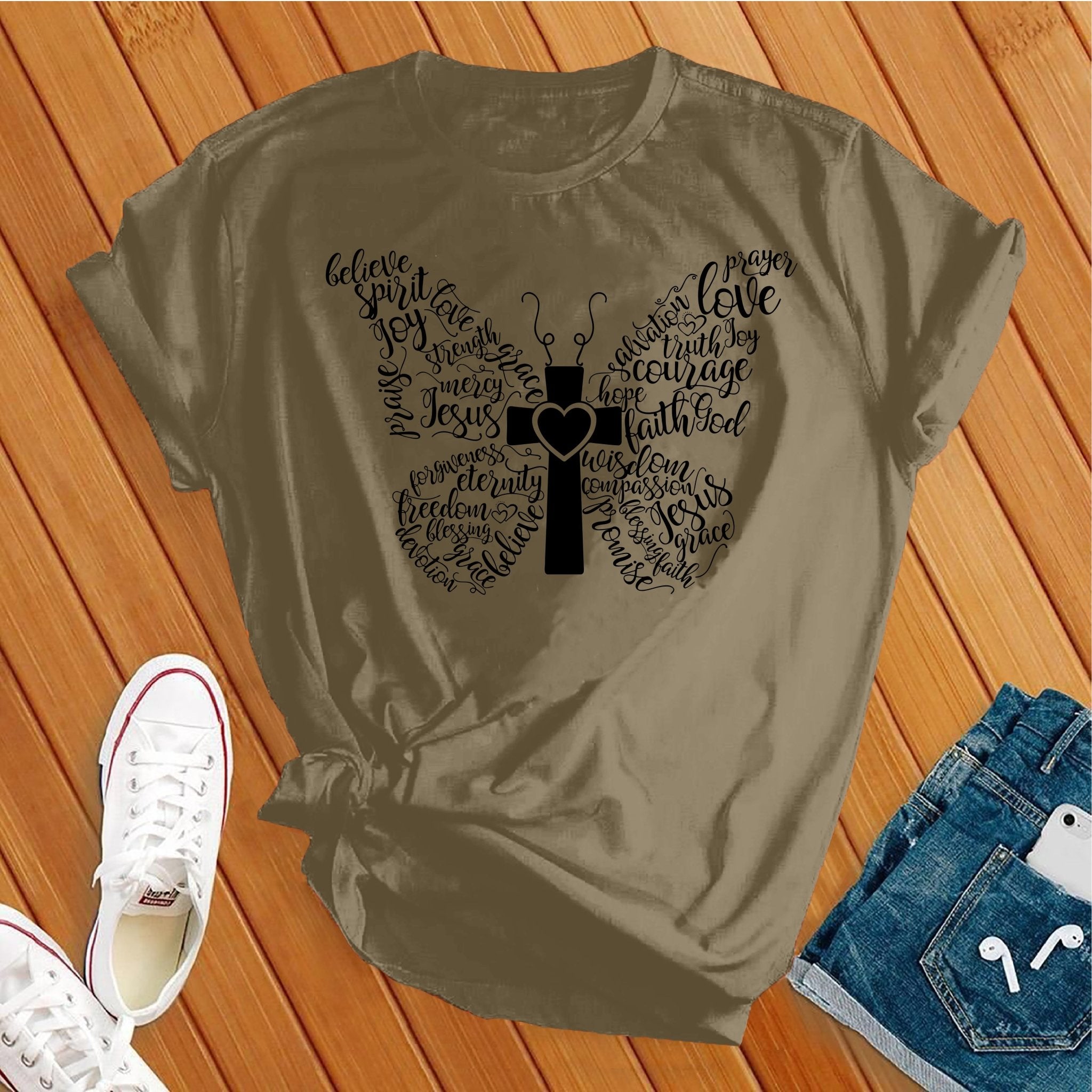 Butterfly Cross Faith Tee - Love Tees