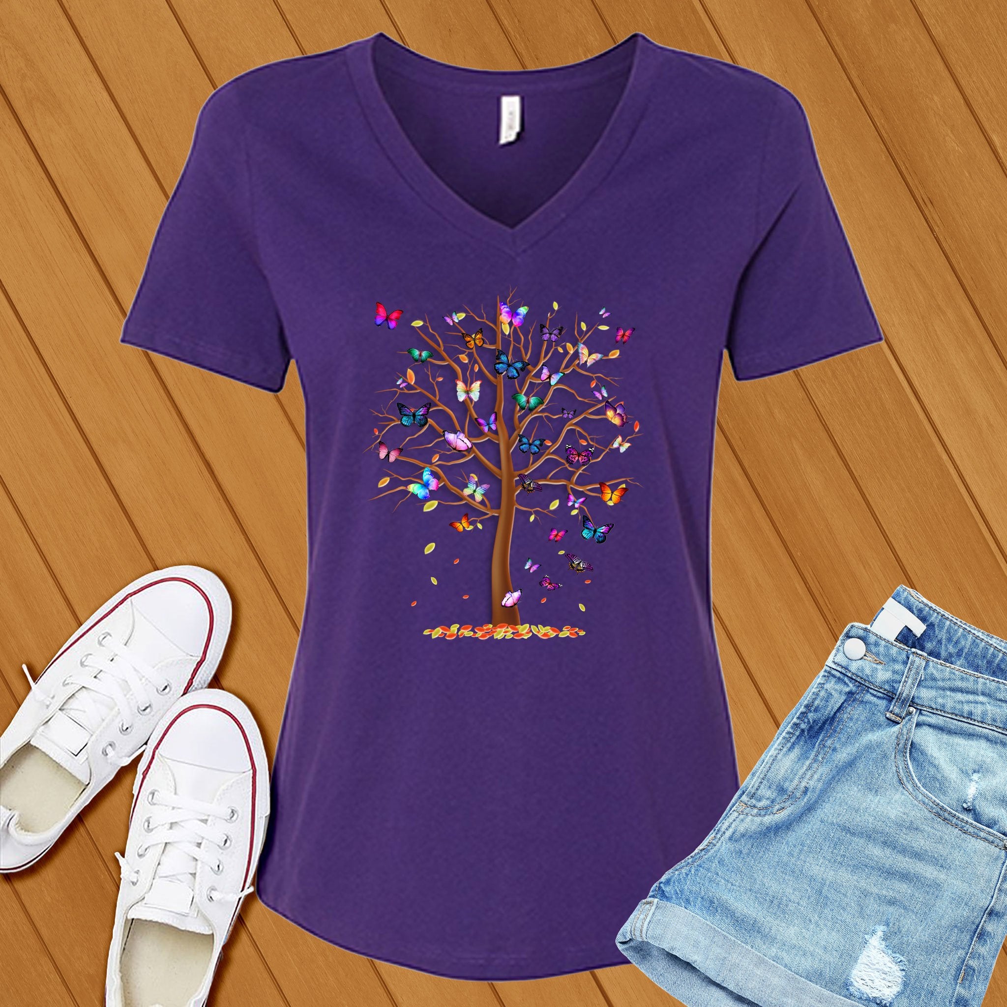 Butterfly Tree of Life V-Neck - Love Tees