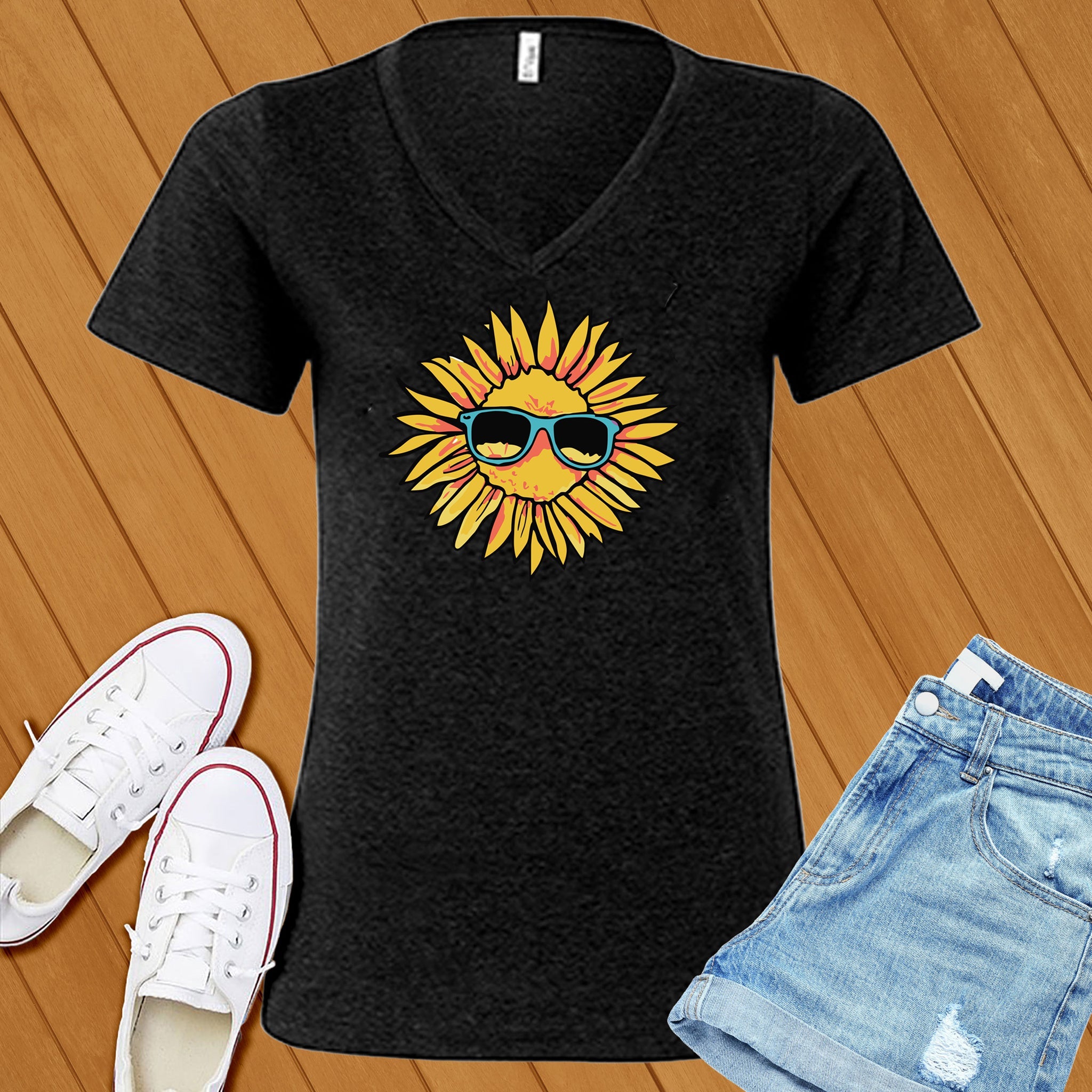 Chillin Sunflower V-Neck - Love Tees