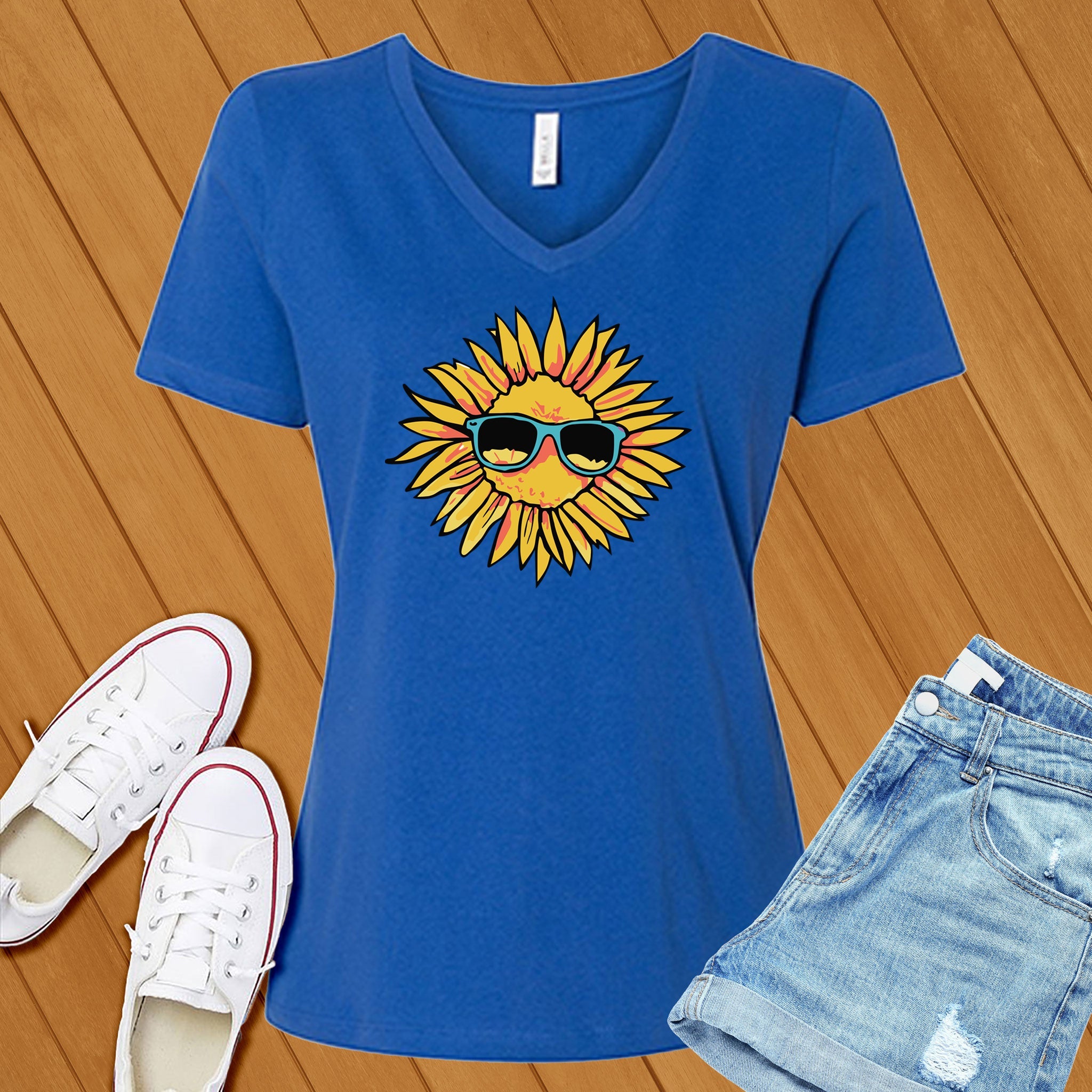 Chillin Sunflower V-Neck - Love Tees