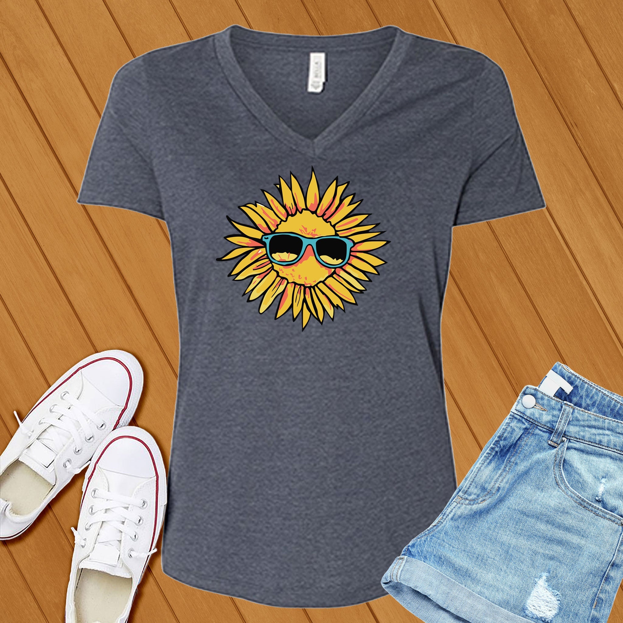 Chillin Sunflower V-Neck - Love Tees