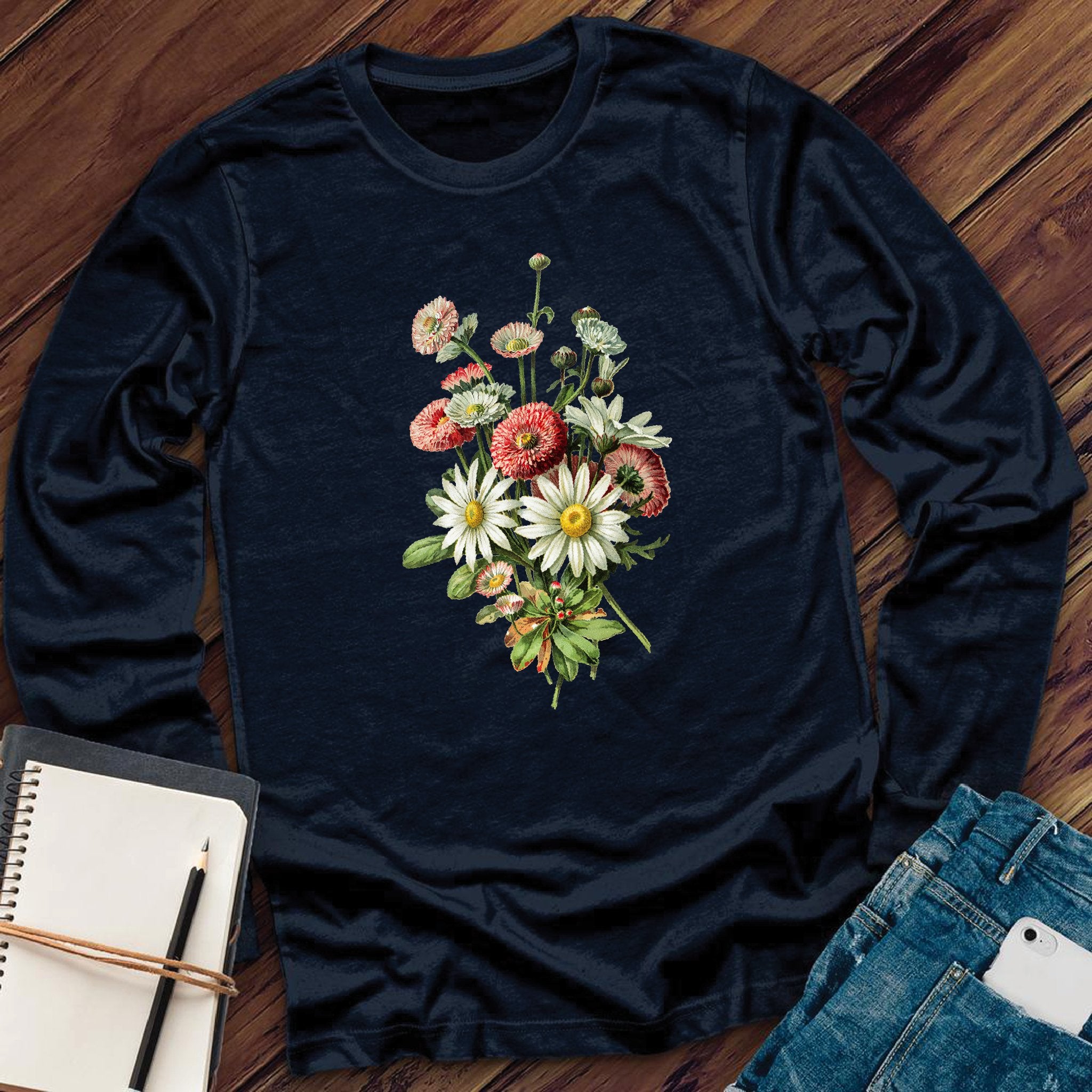 Daisy Wildflowers Botanical Long Sleeve - Love Tees