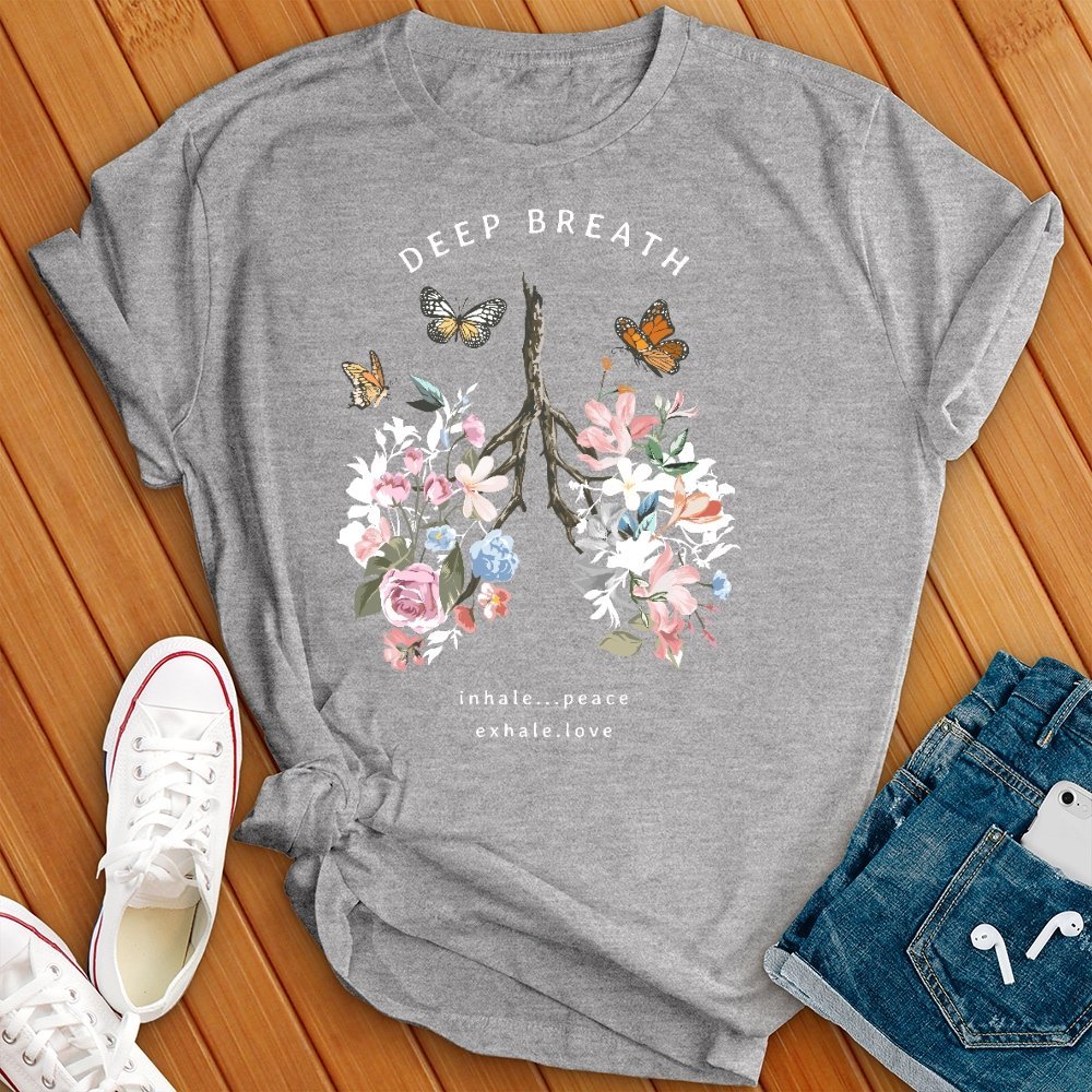 Deep Breathe Floral Lungs T- Shirt - Love Tees