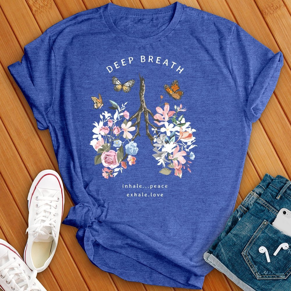 Deep Breathe Floral Lungs T- Shirt - Love Tees