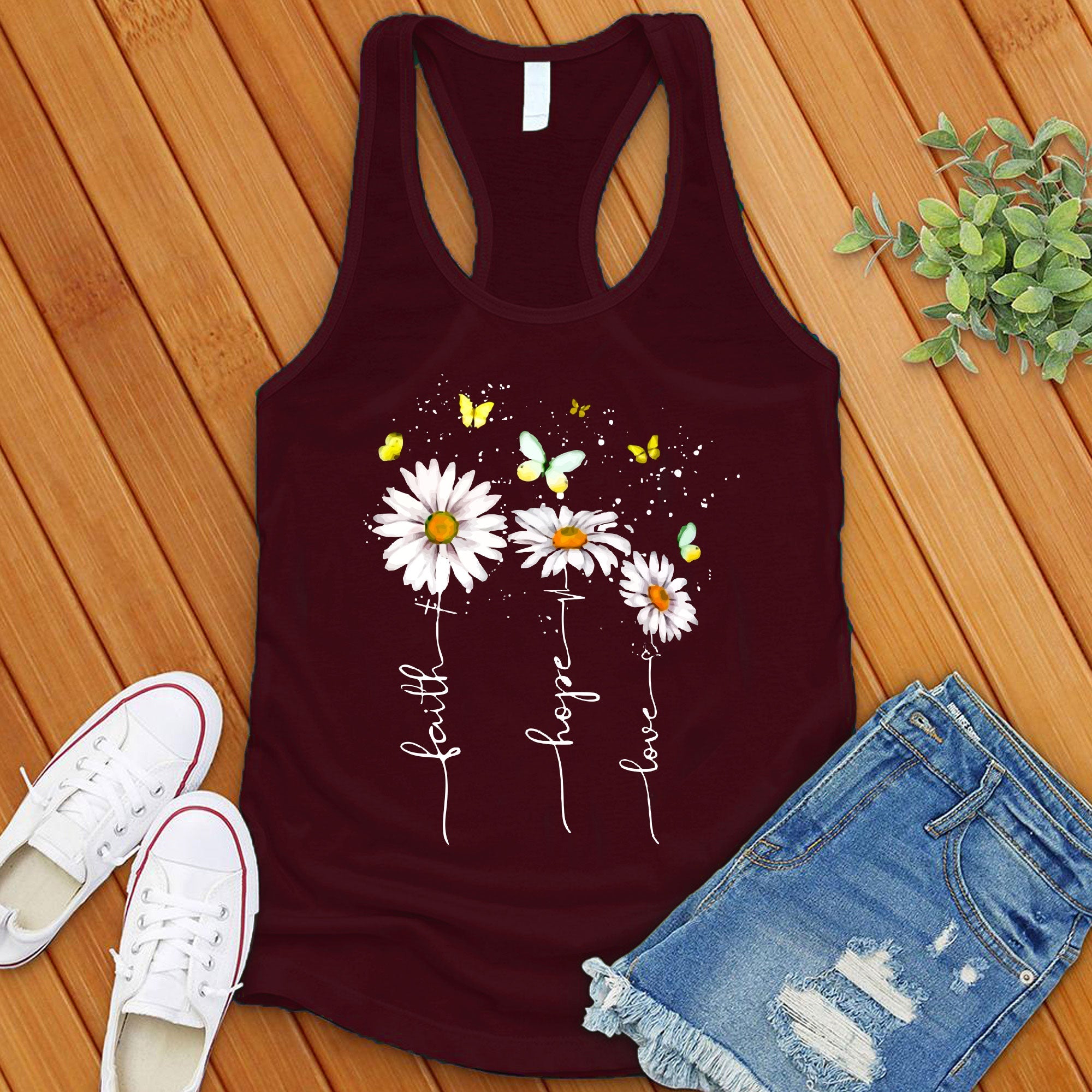 Faith Hope Love Flowers Women's Tank Top - Love Tees