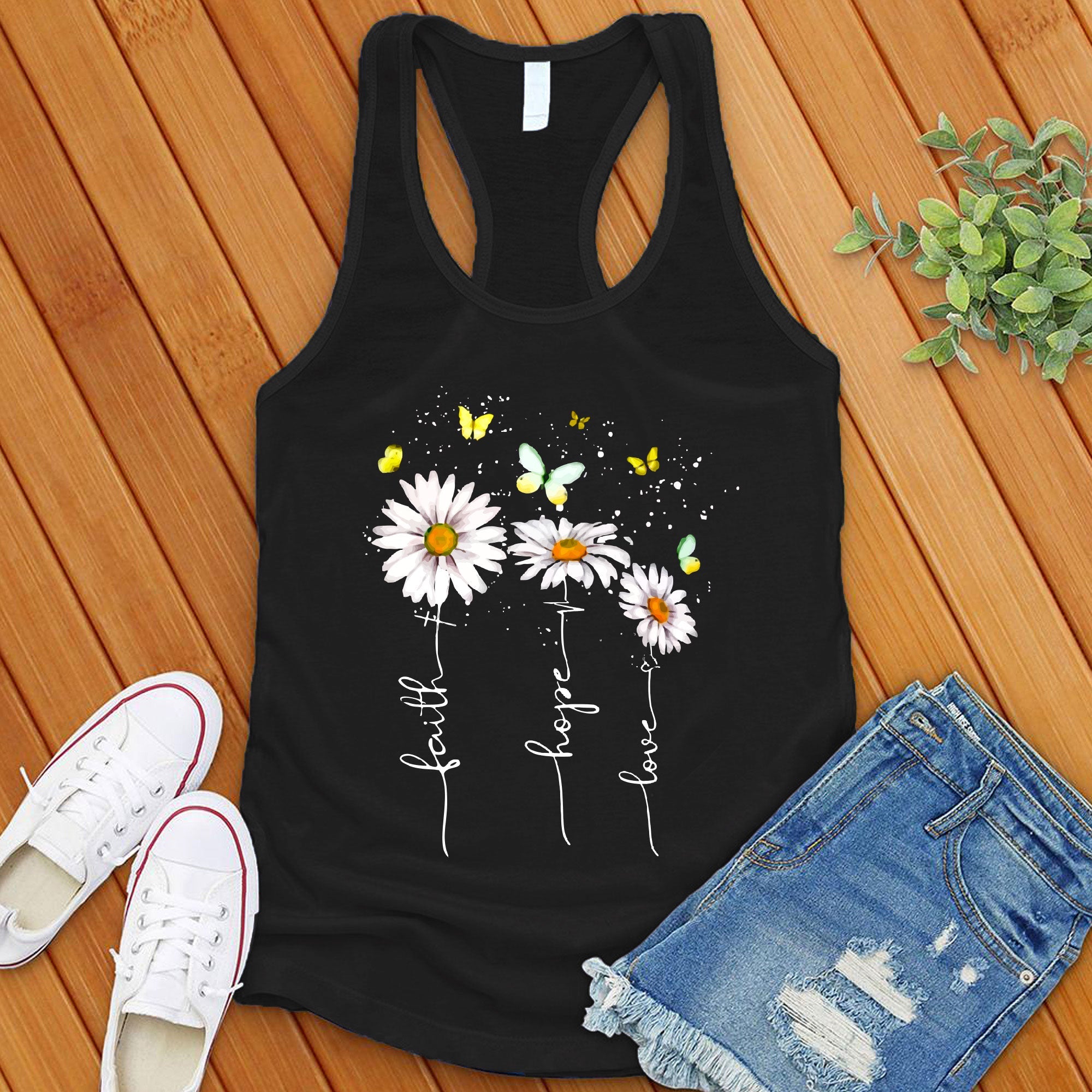 Faith Hope Love Flowers Women's Tank Top - Love Tees