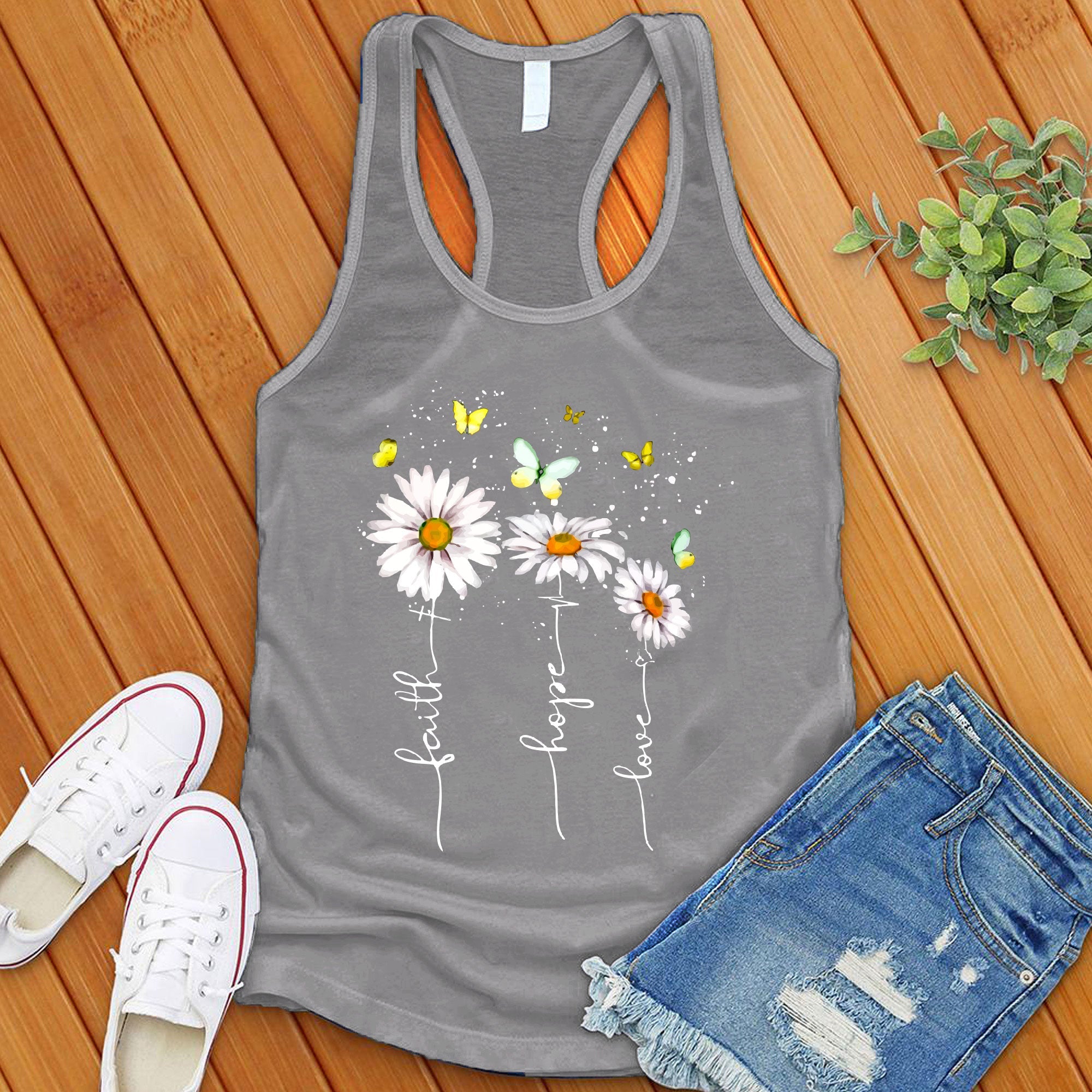 Faith Hope Love Flowers Women's Tank Top - Love Tees