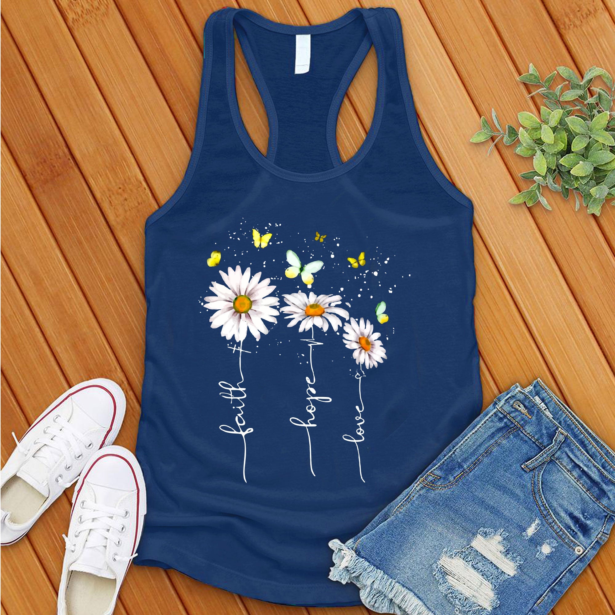 Faith Hope Love Flowers Women's Tank Top - Love Tees