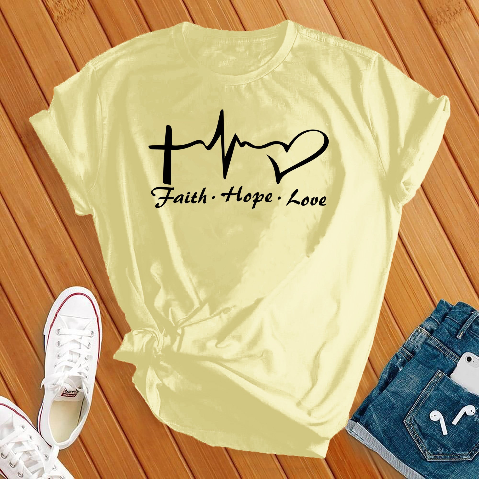 Faith Hope Love Heart Tee - Love Tees