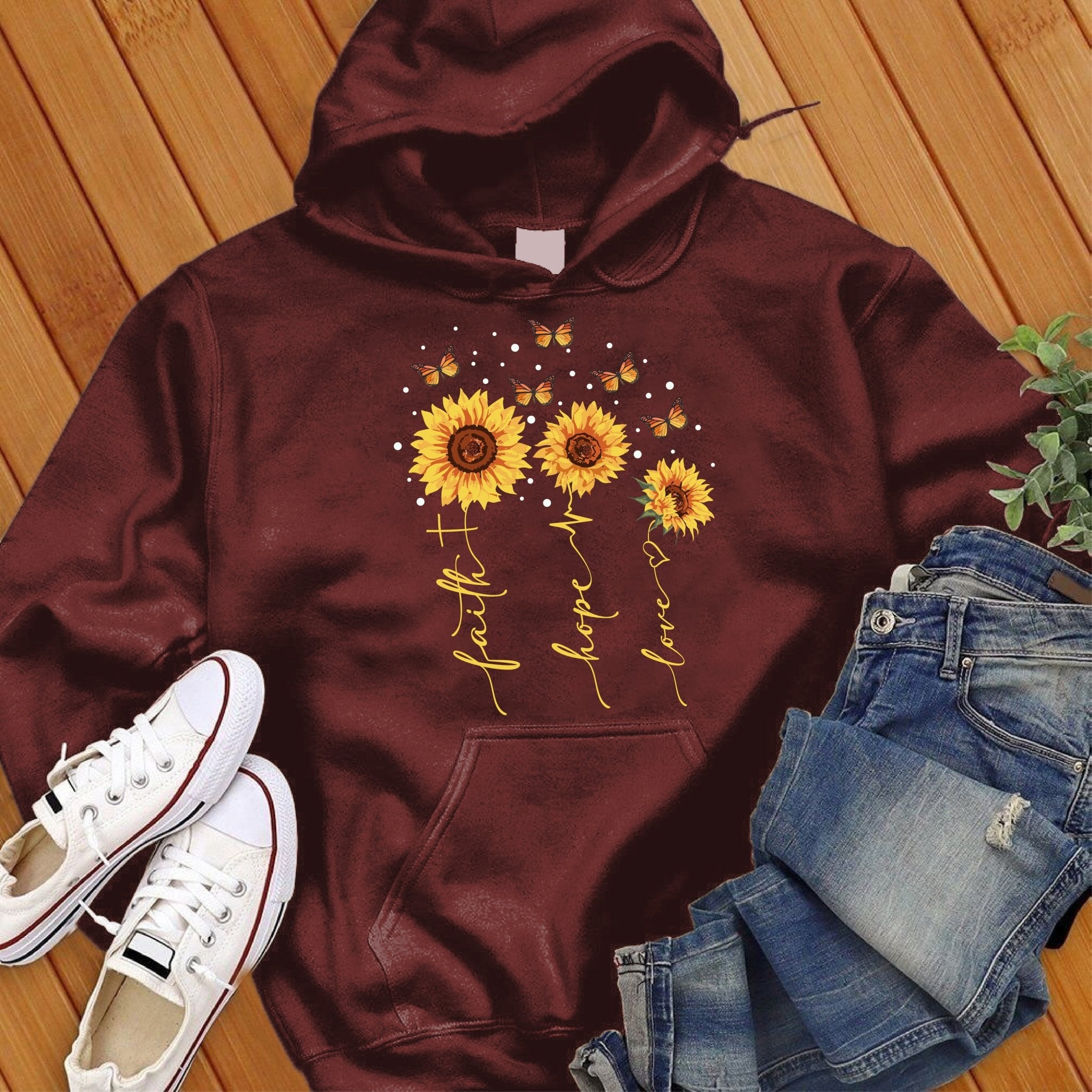 Faith Hope Love Sunflowers Hoodie - Love Tees