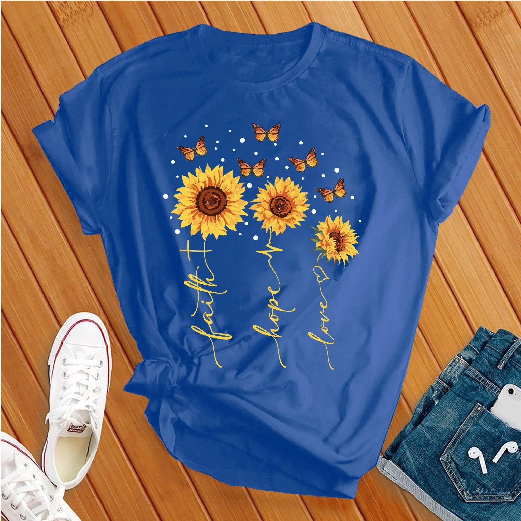 Faith Hope Love Sunflowers Tee - Love Tees