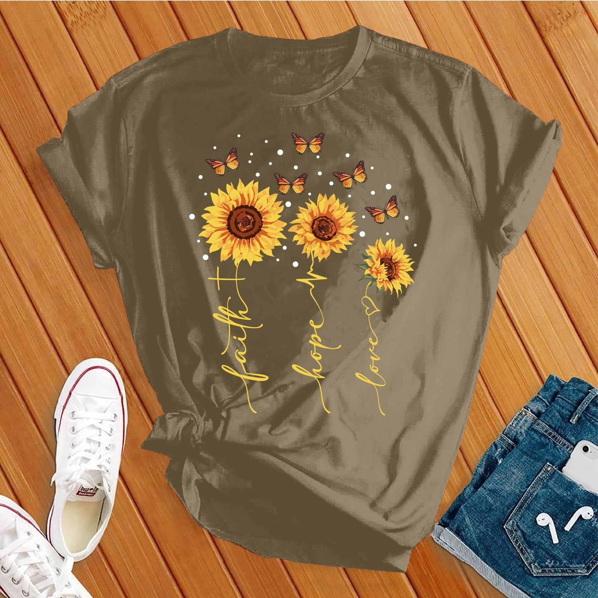 Faith Hope Love Sunflowers Tee - Love Tees