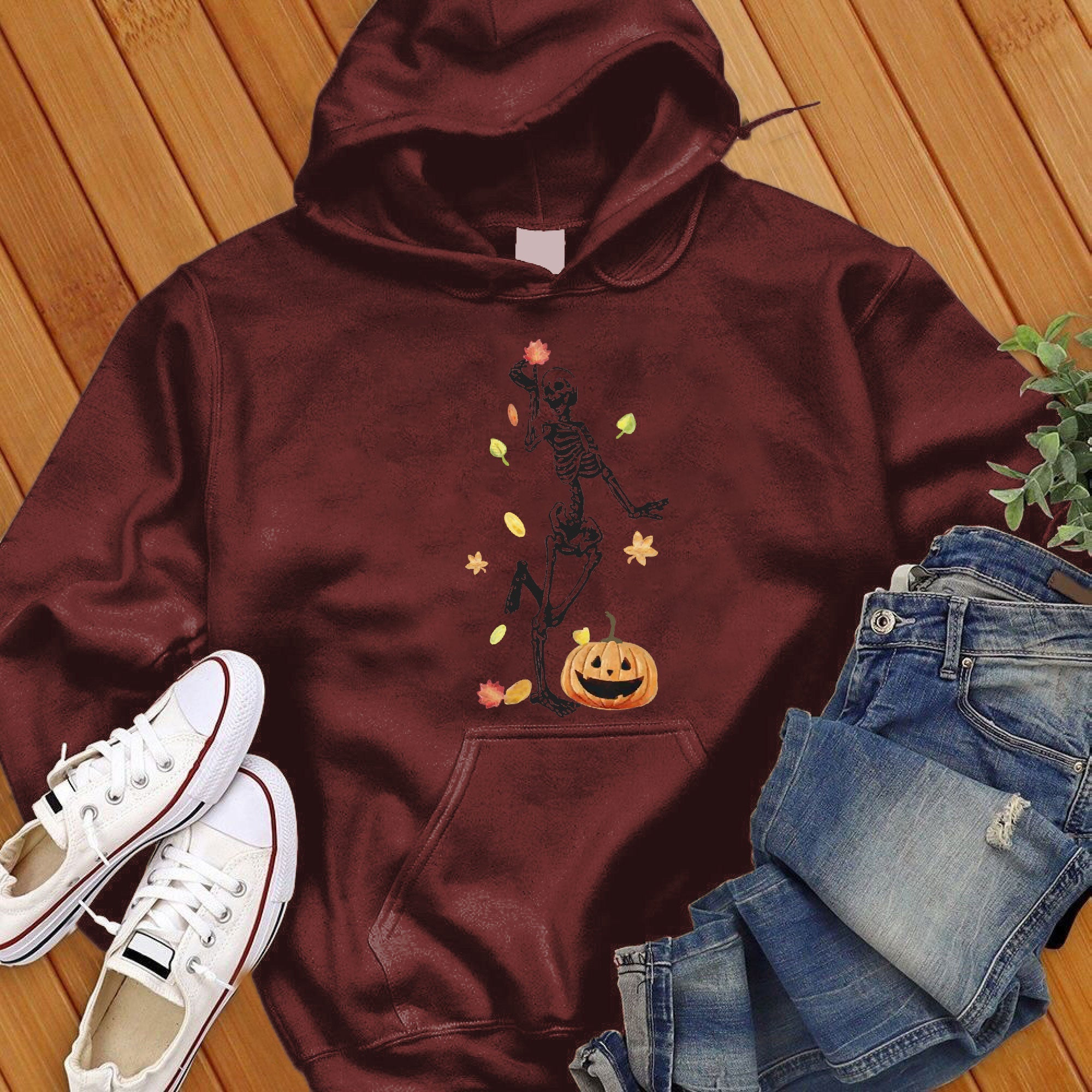 Fall Skeleton Pumpkin Hoodie - Love Tees