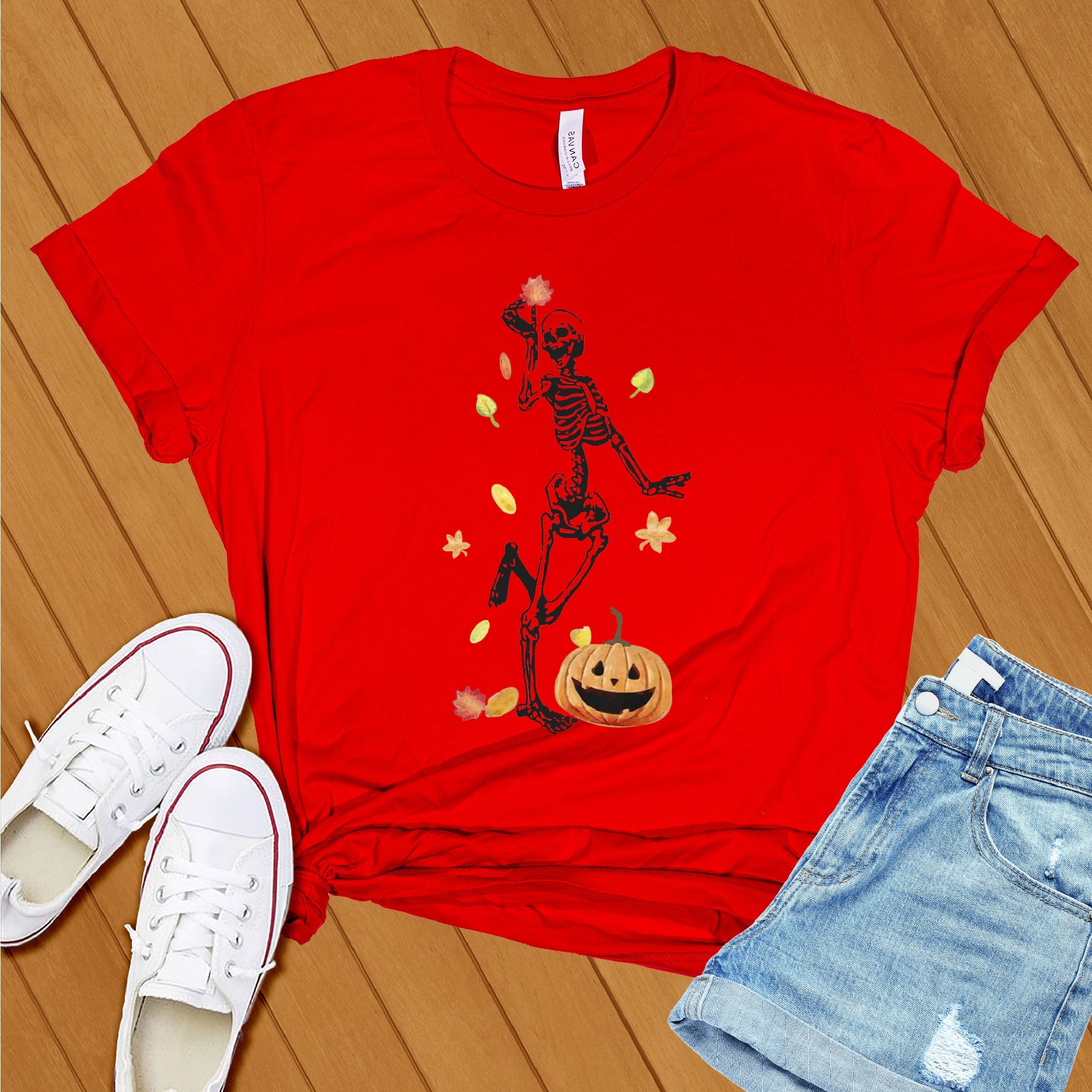 Fall Skeleton Pumpkin Tee - Love Tees