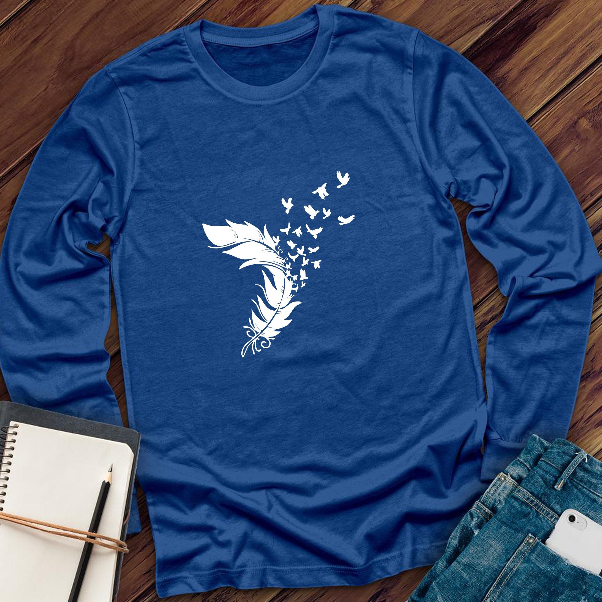 Feather In The Wind Long Sleeve - Love Tees