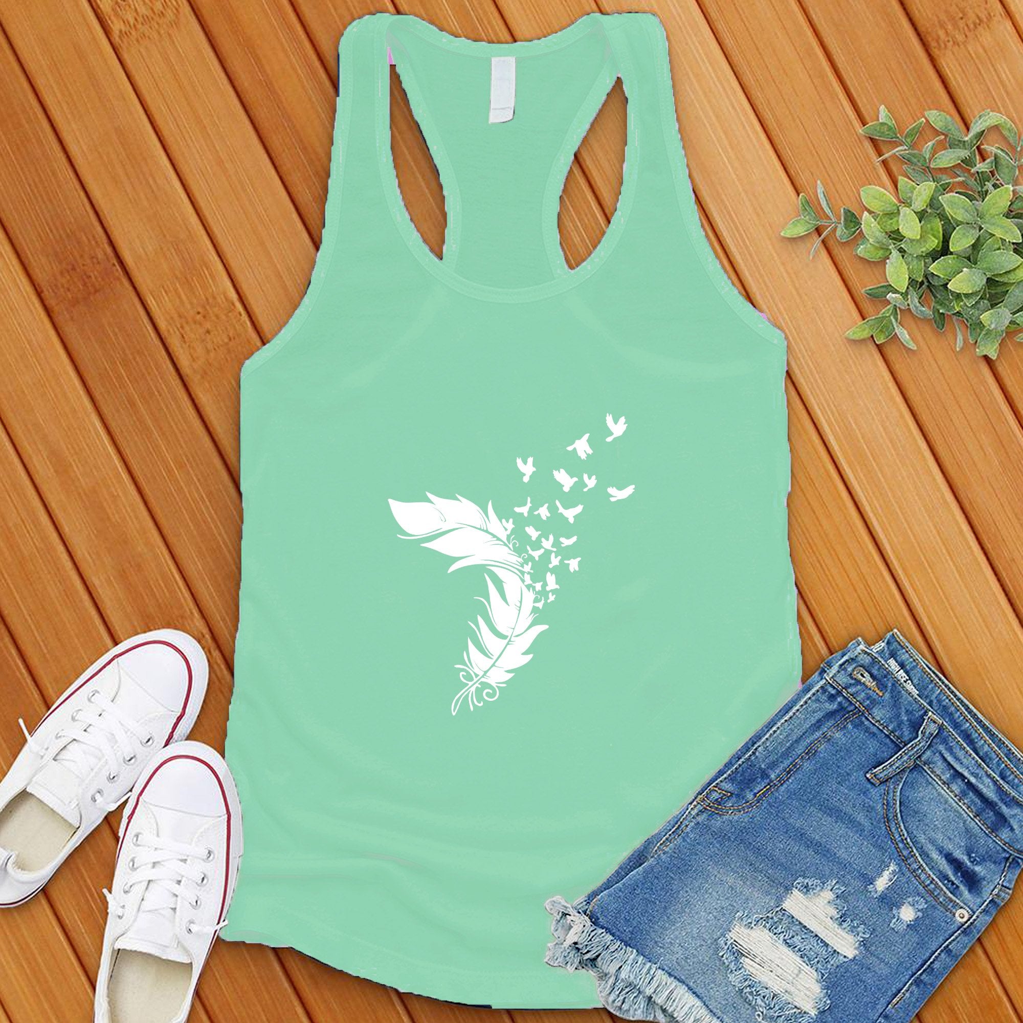 Feather In The Wind Women's Tank Top - Love Tees