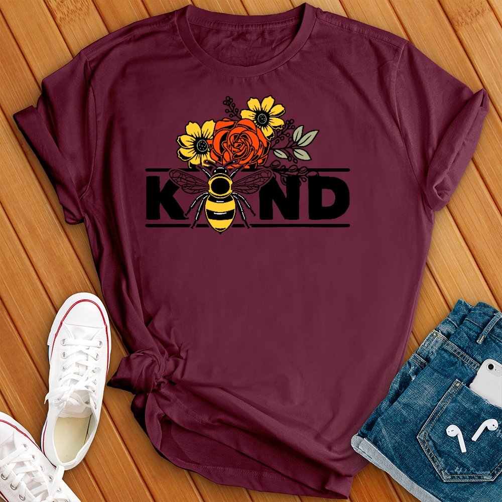 Floral Bee Kind Tee - Love Tees