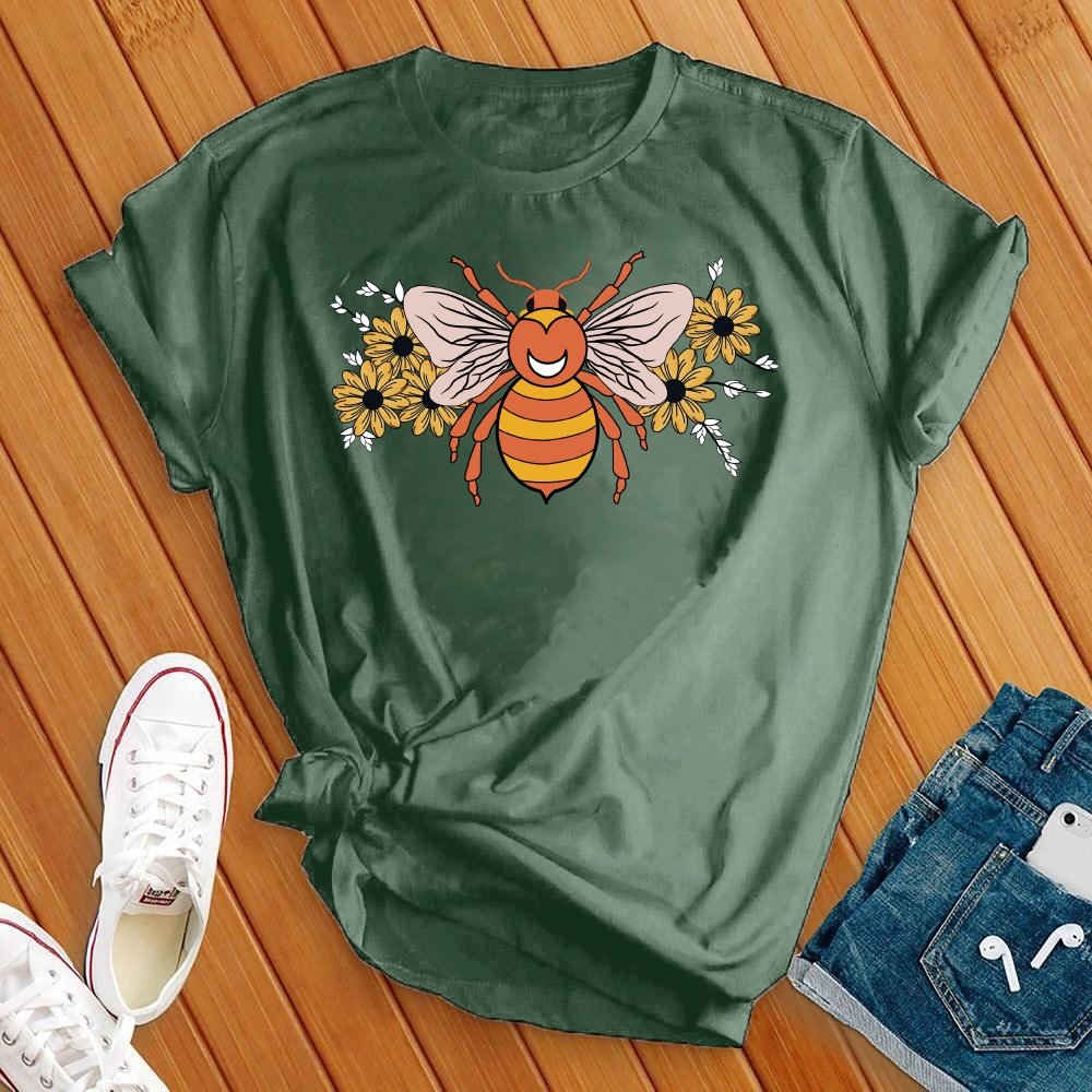 Floral Bumble Bee Tee - Love Tees