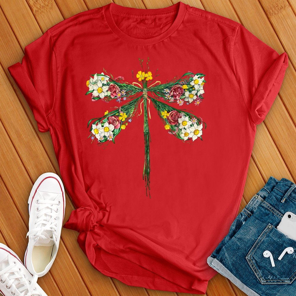 Floral Dragonfly Tee - Love Tees