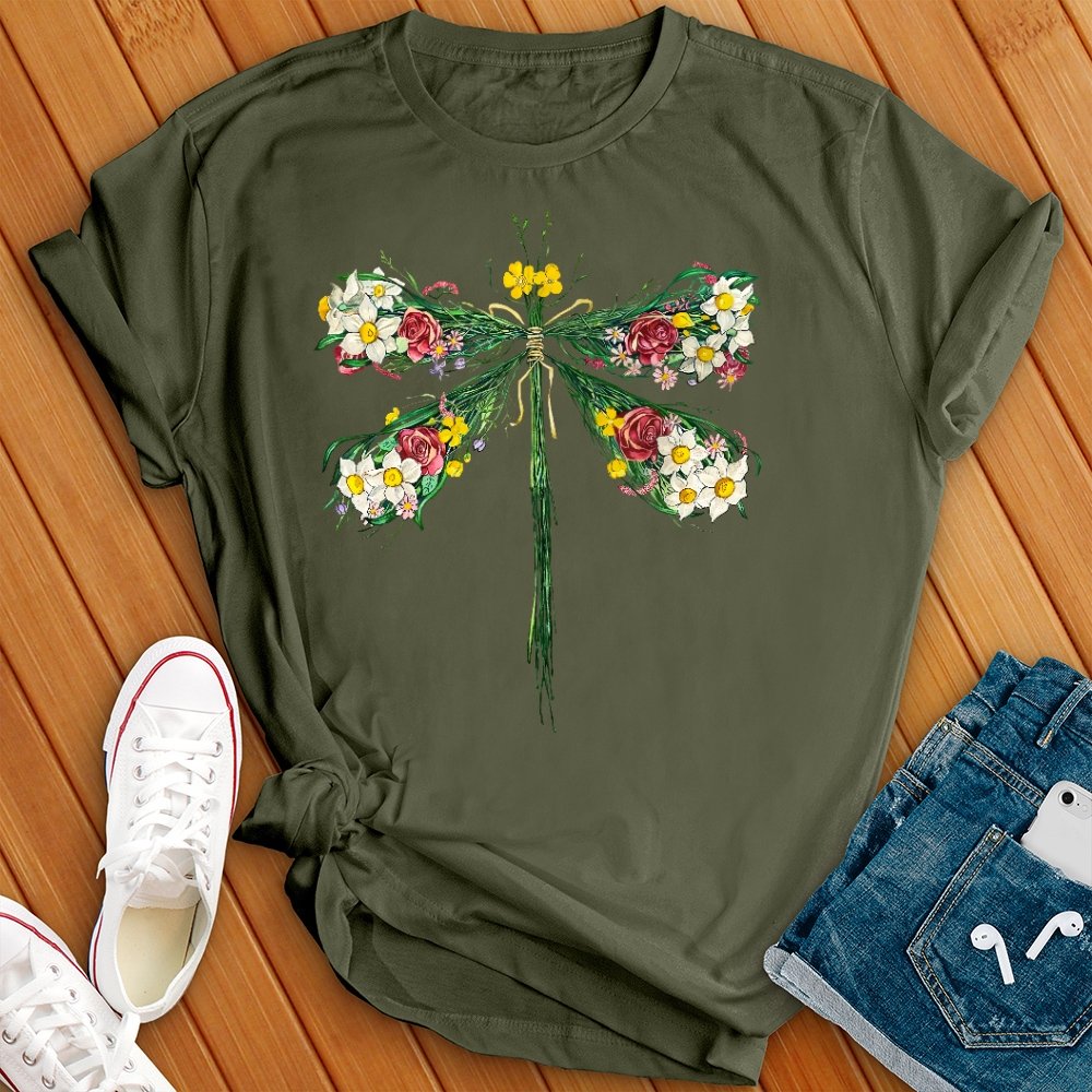 Floral Dragonfly Tee - Love Tees