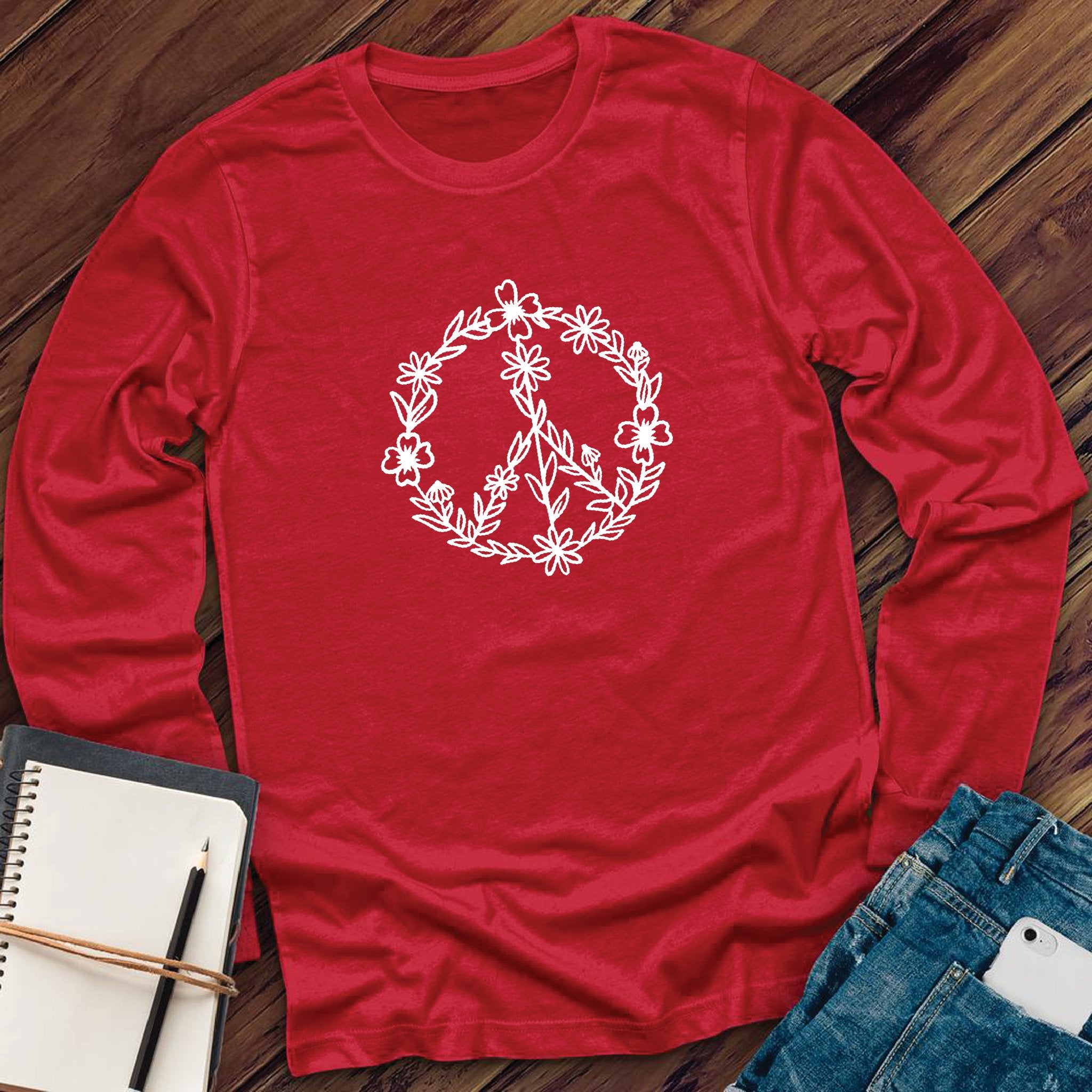 Floral Peace Long Sleeve - Love Tees