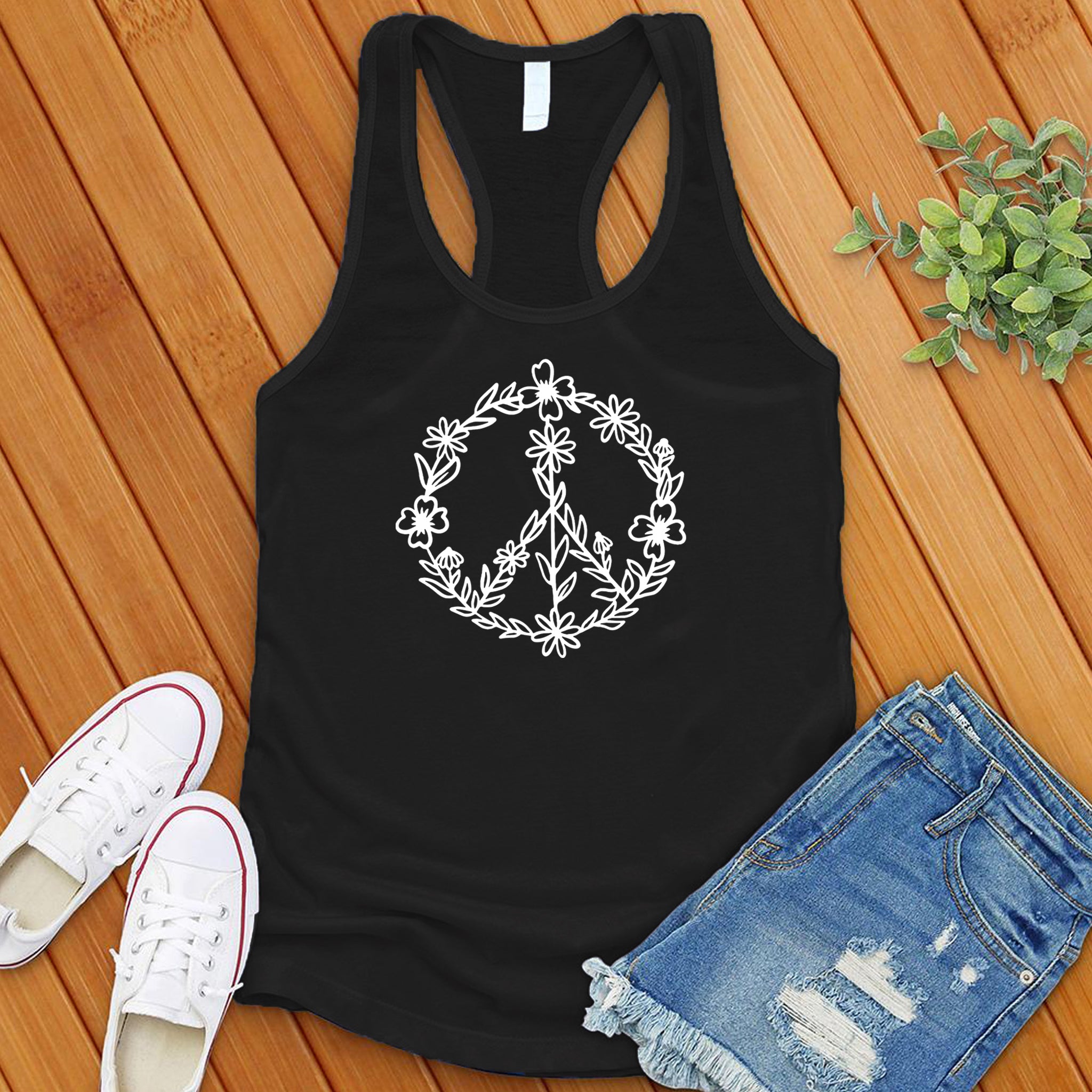 Floral Peace Women's Tank Top - Love Tees