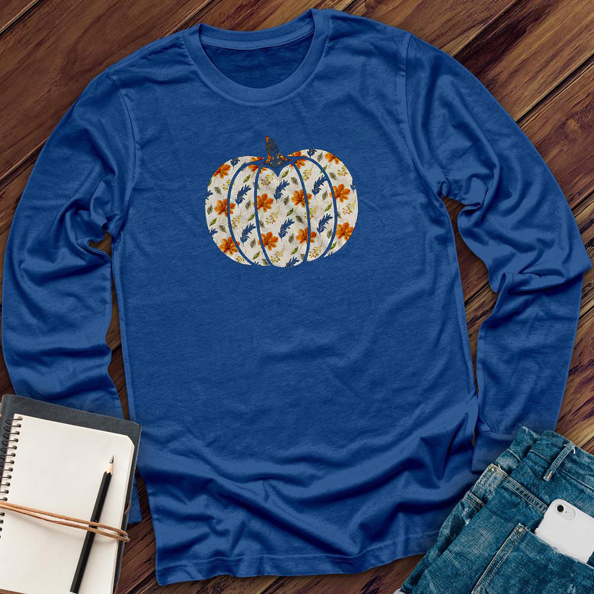 Floral Pumpkin Long Sleeve - Love Tees