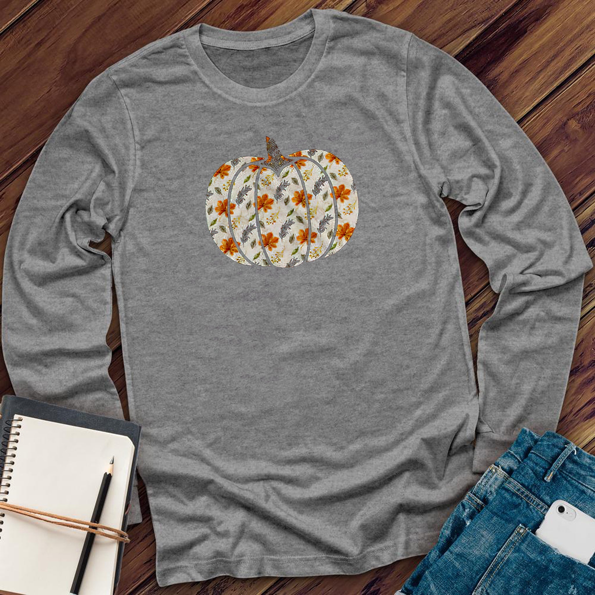 Floral Pumpkin Long Sleeve - Love Tees