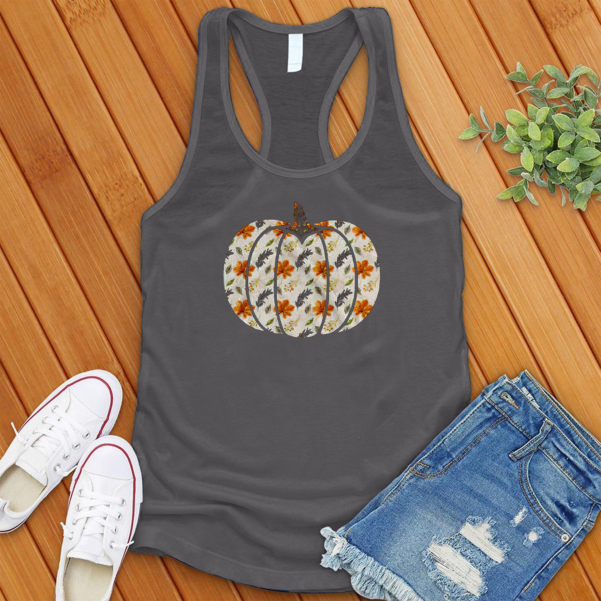 Floral Pumpkin Women's Tank Top - Love Tees