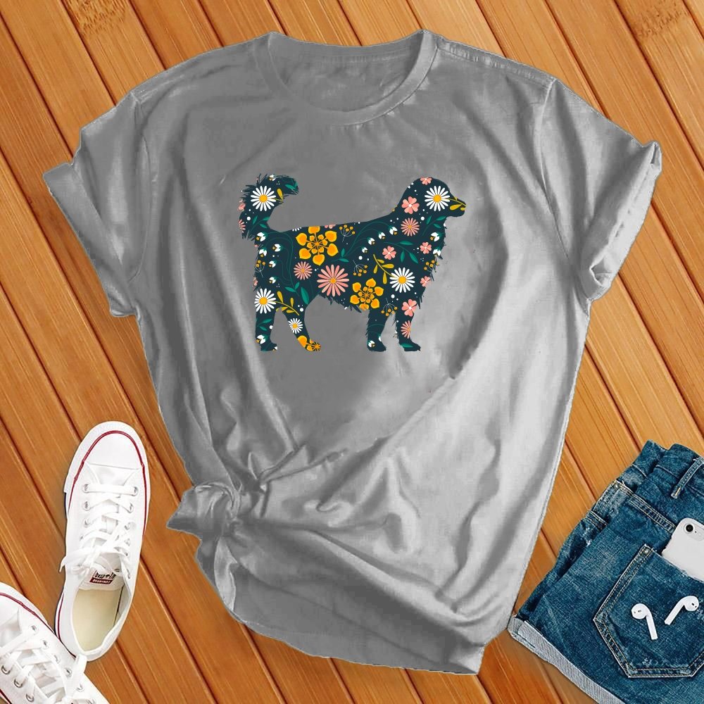 Golden Retriever Floral Tee - Love Tees