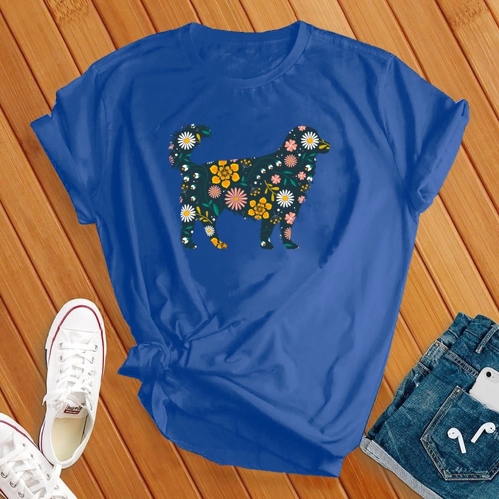 Golden Retriever Floral Tee - Love Tees