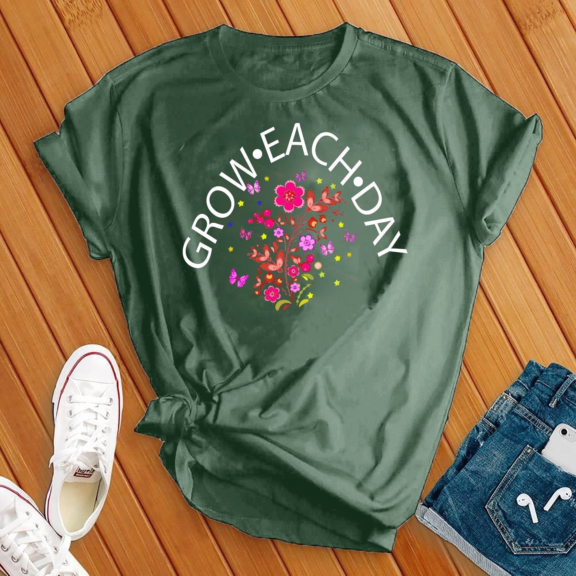 Grow Each Day Flowers Tee - Love Tees