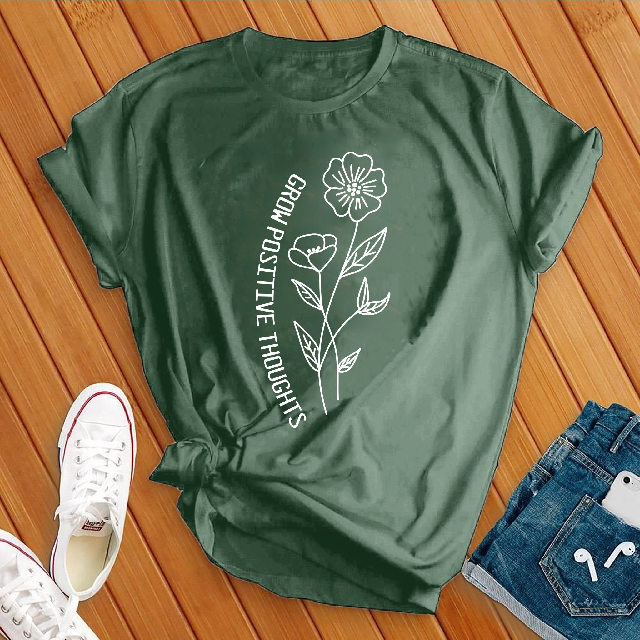 Grow Positive Thoughts White Tee - Love Tees