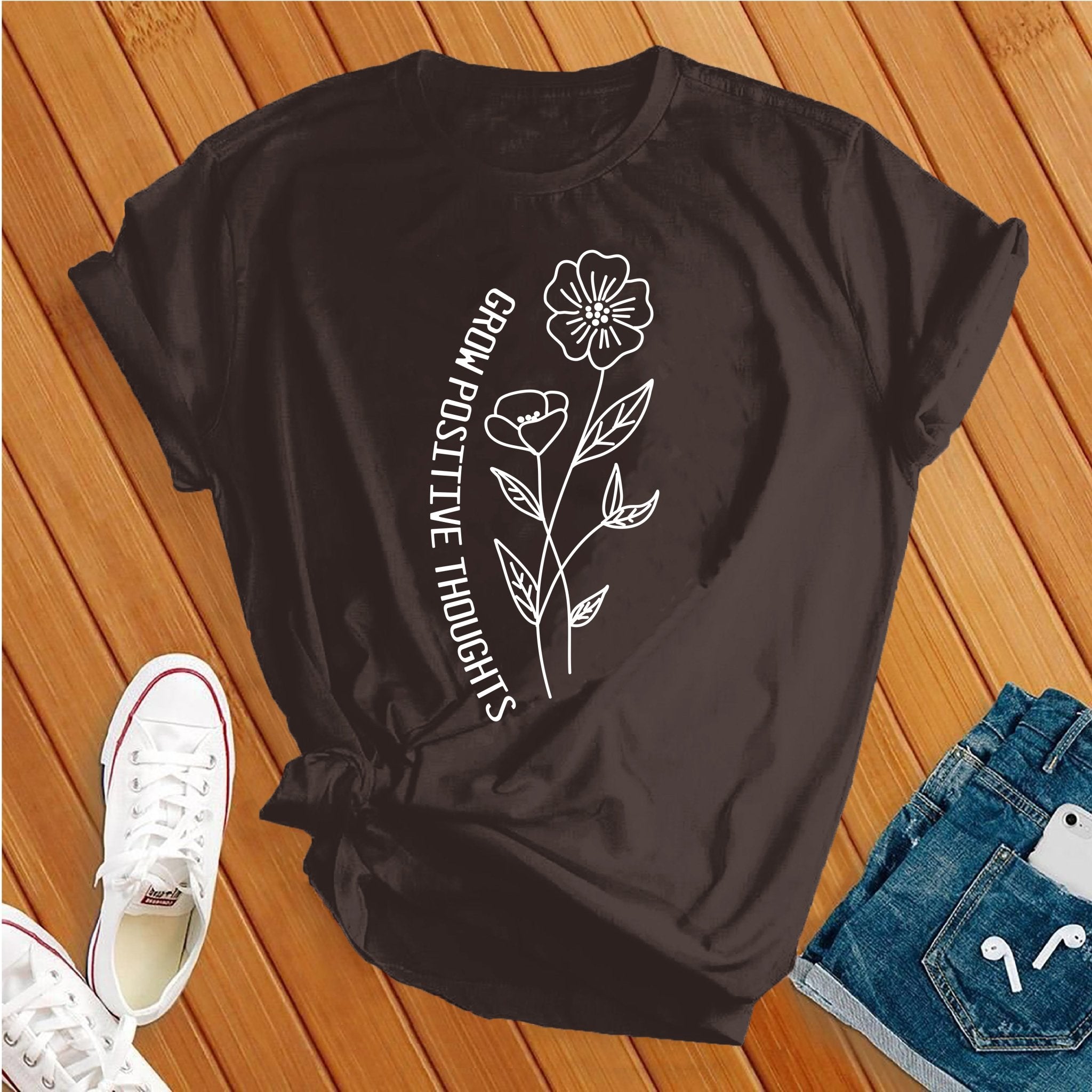 Grow Positive Thoughts White Tee - Love Tees