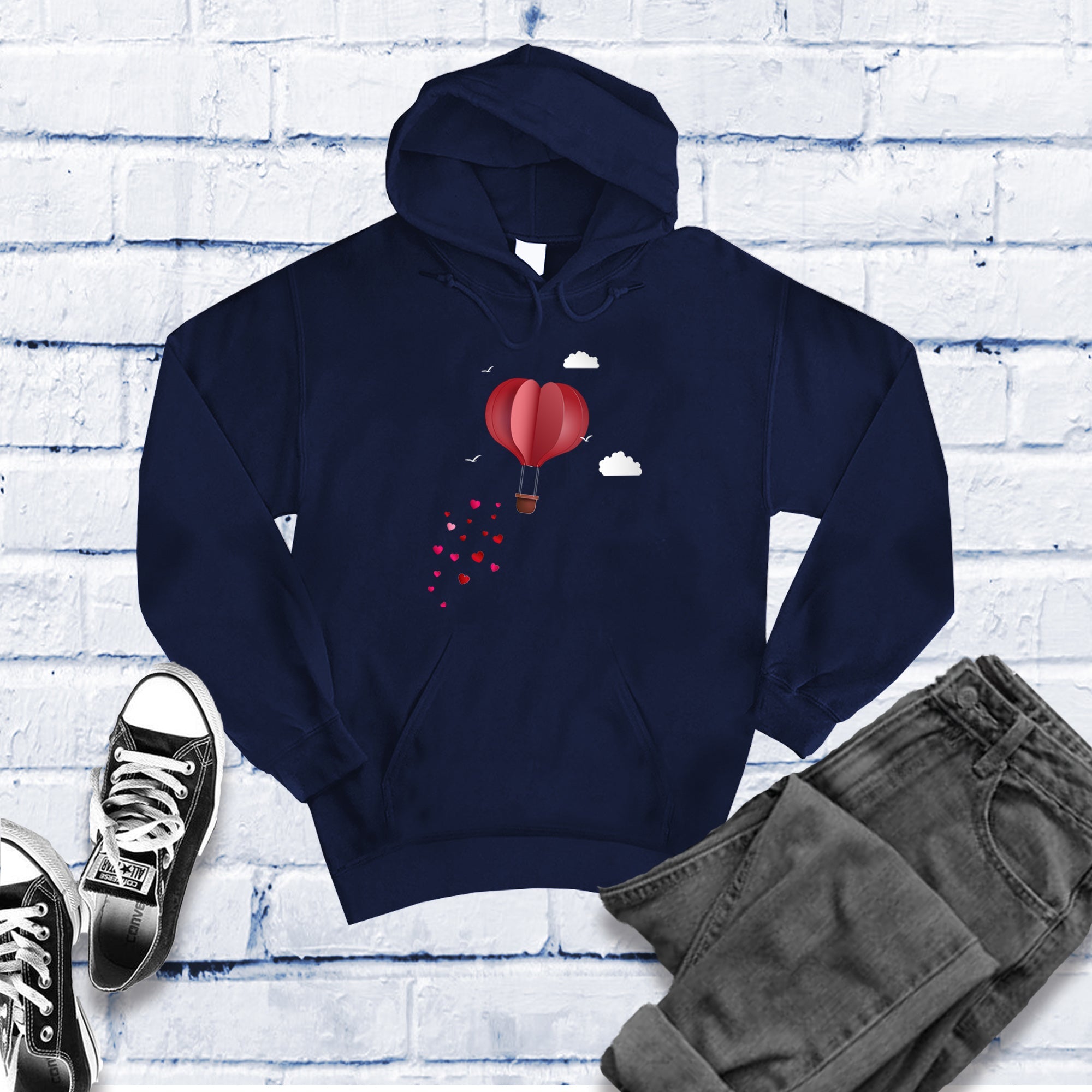 Heart Air Balloon Hoodie - Love Tees