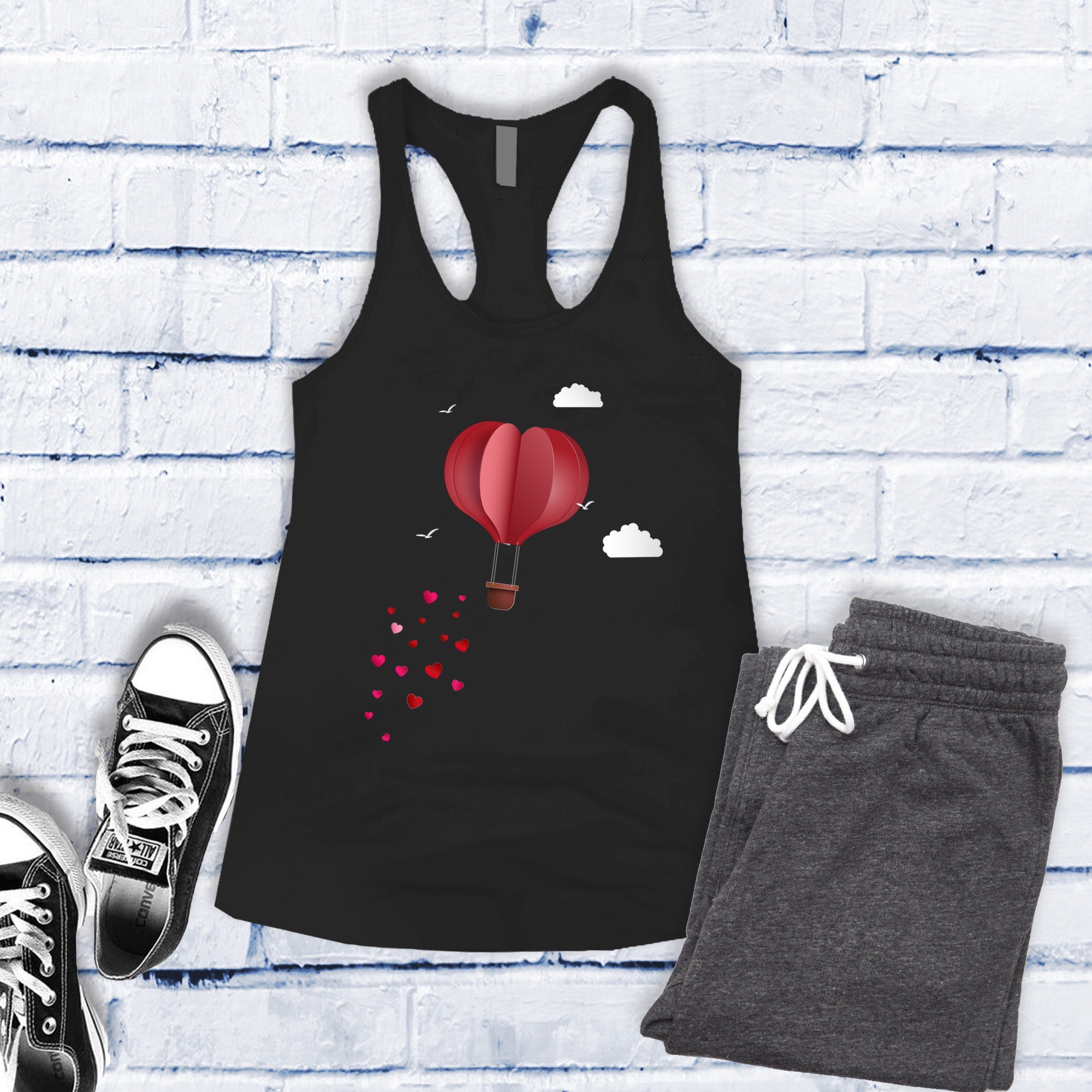 Heart Air Balloon Women's Tank Top - Love Tees