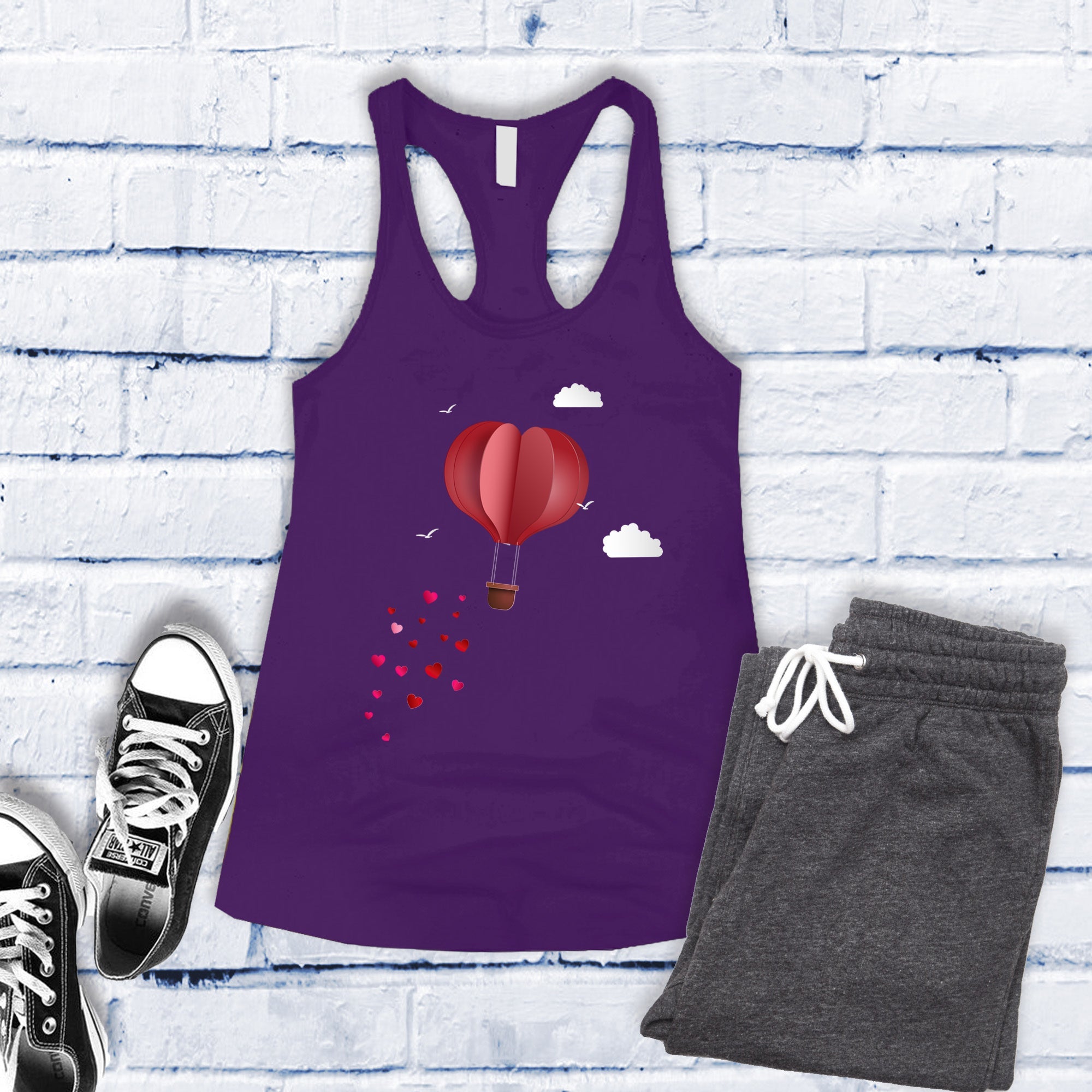 Heart Air Balloon Women's Tank Top - Love Tees