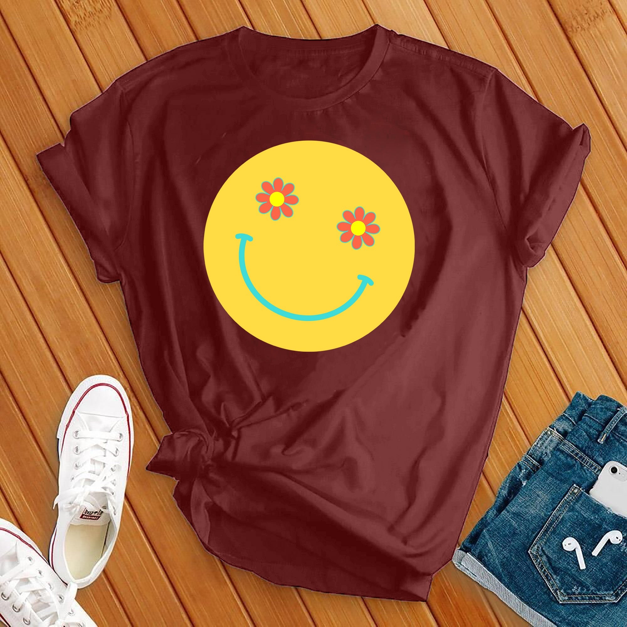 Hippe Vibes Smiley Face Tee - Love Tees